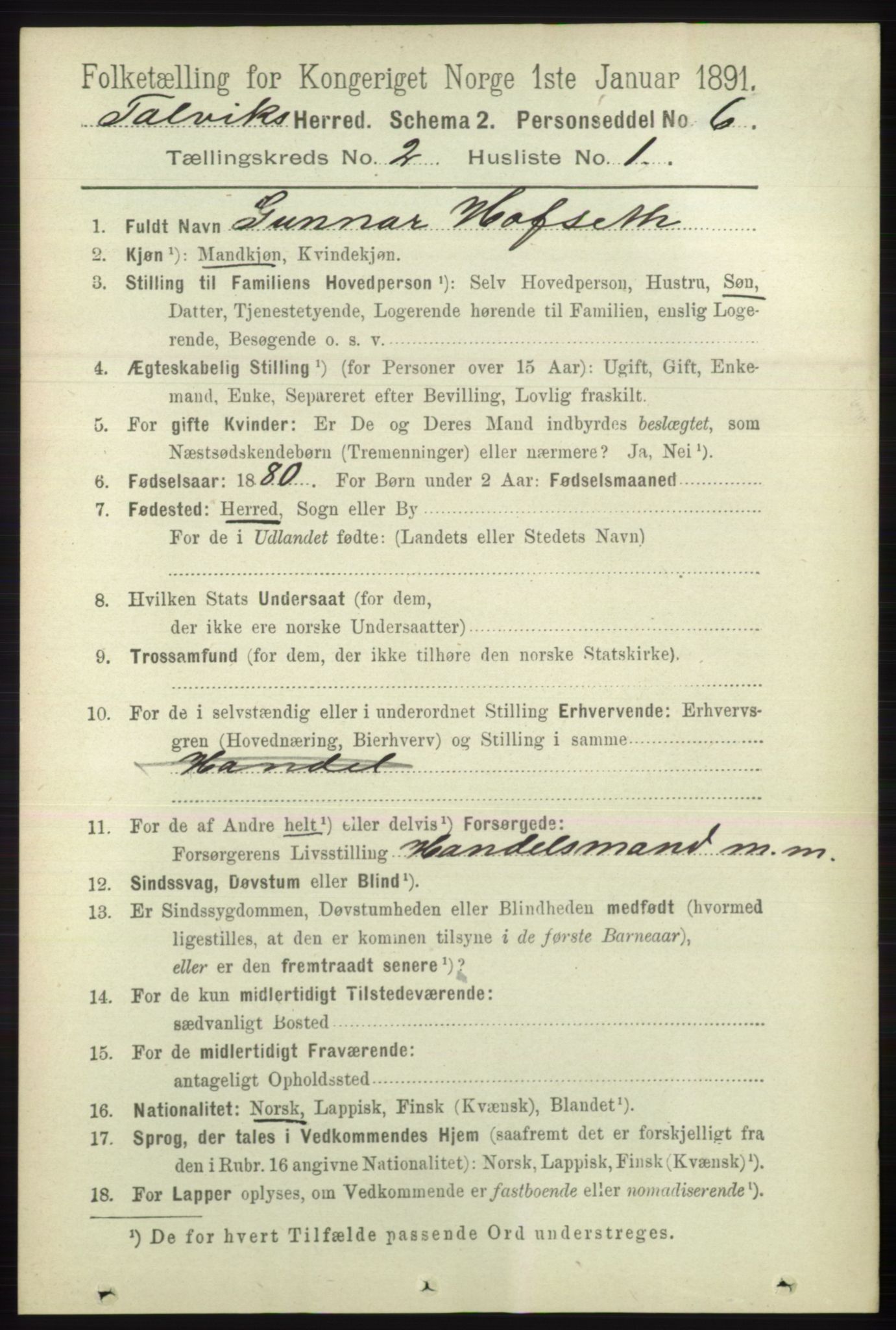 RA, 1891 census for 2013 Talvik, 1891, p. 533