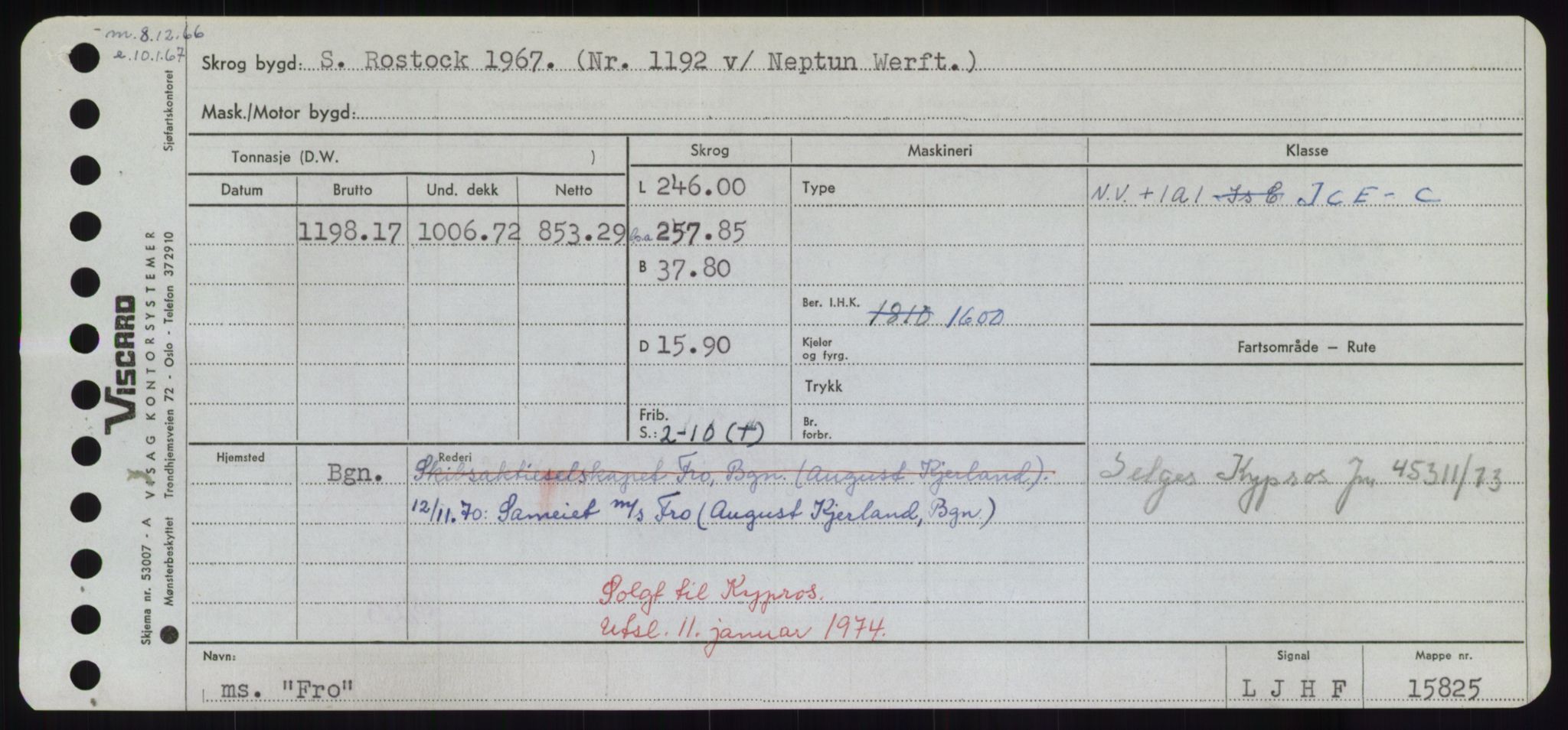 Sjøfartsdirektoratet med forløpere, Skipsmålingen, RA/S-1627/H/Hd/L0011: Fartøy, Fla-Får, p. 495