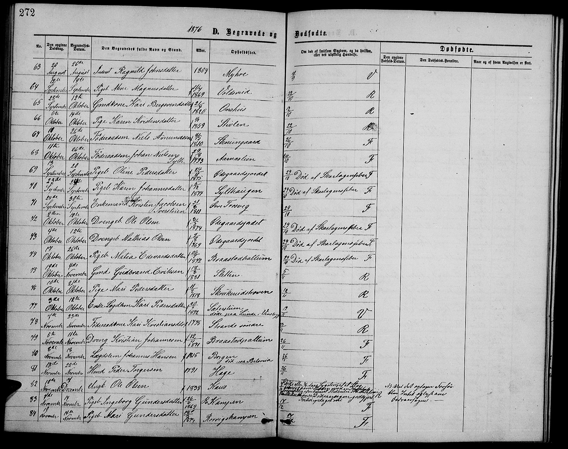 Ringebu prestekontor, SAH/PREST-082/H/Ha/Hab/L0004: Parish register (copy) no. 4, 1867-1879, p. 272