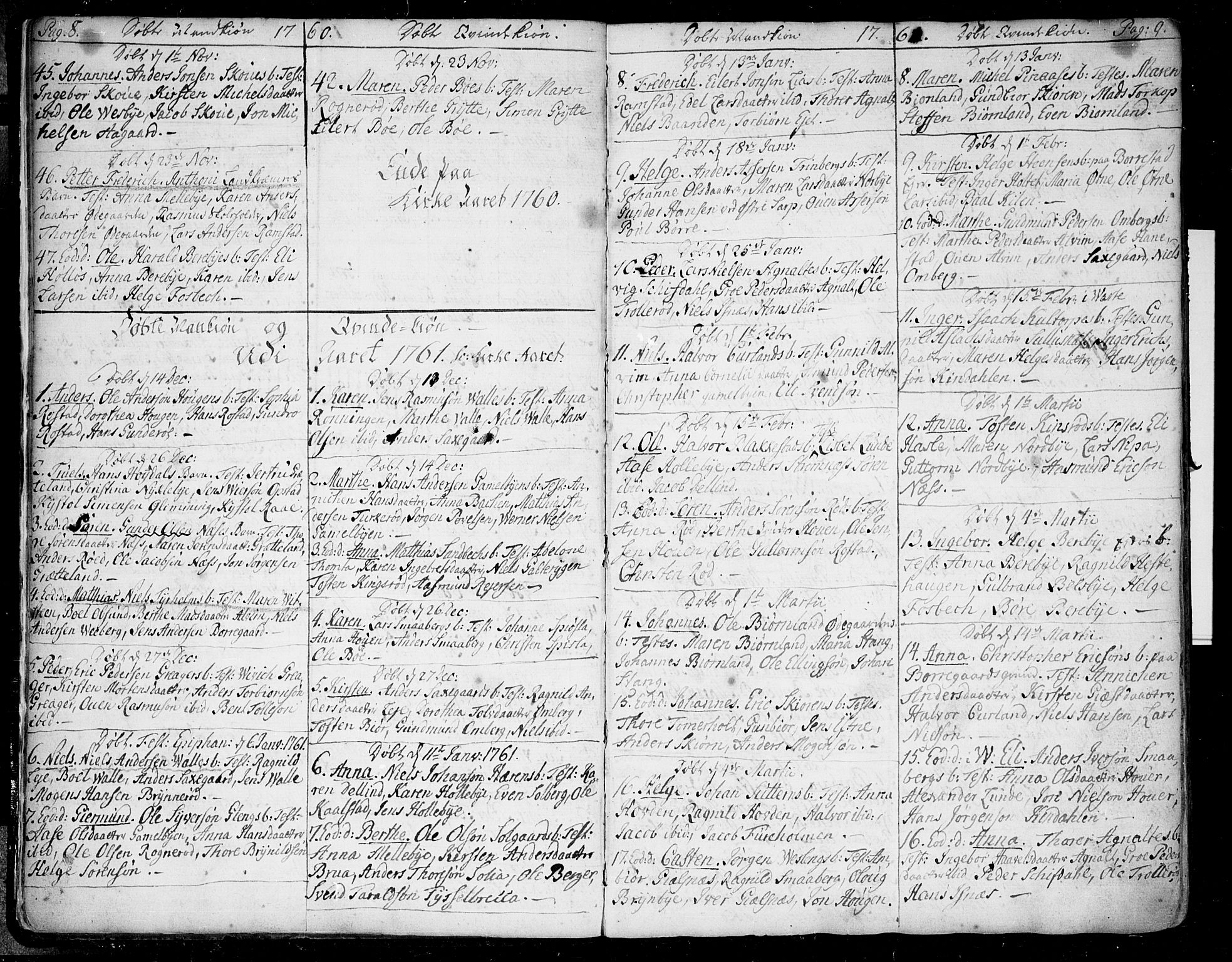 Tune prestekontor Kirkebøker, SAO/A-2007/F/Fa/L0002: Parish register (official) no. 2, 1758-1781, p. 8-9