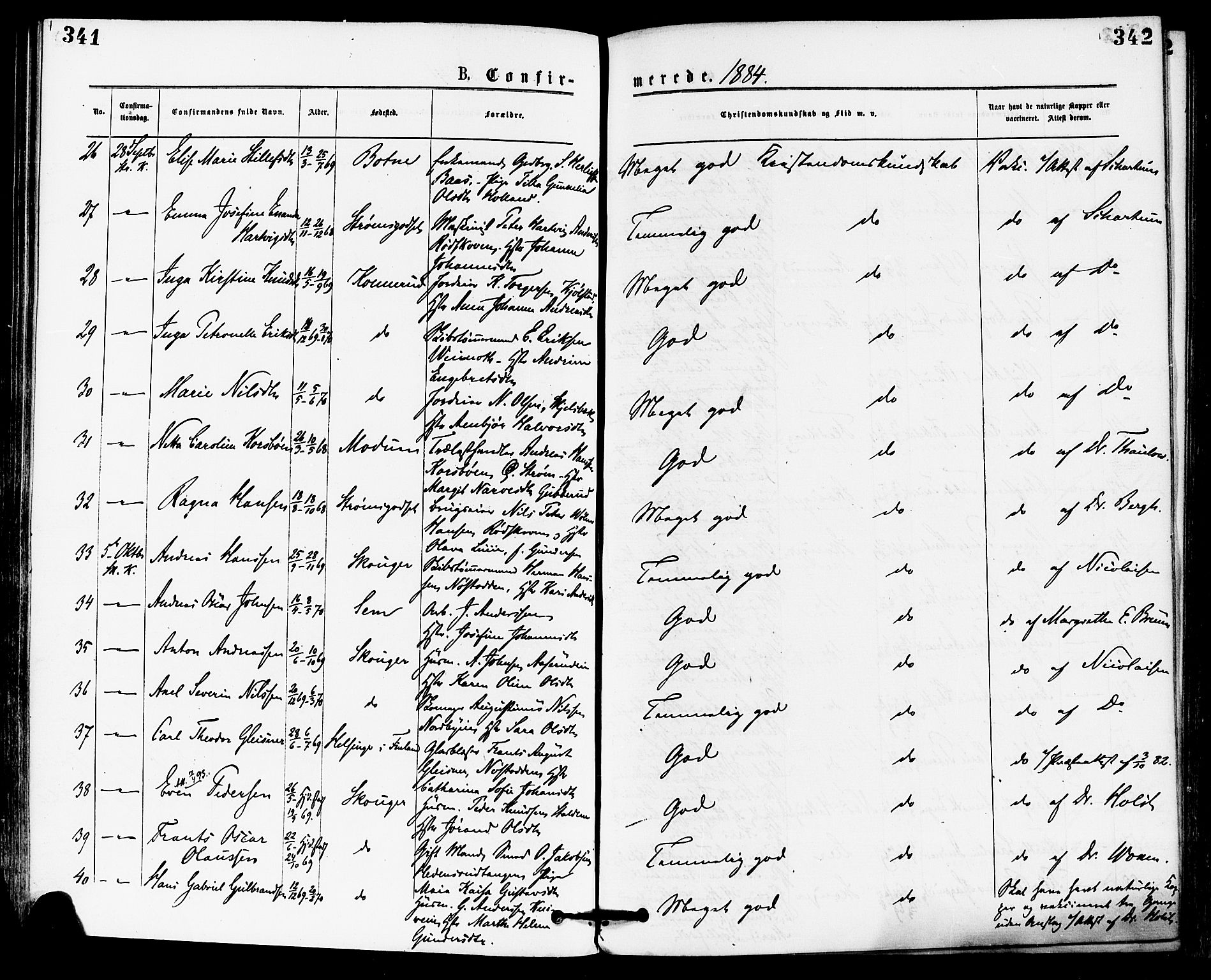 Skoger kirkebøker, AV/SAKO-A-59/F/Fa/L0005: Parish register (official) no. I 5, 1873-1884, p. 341-342