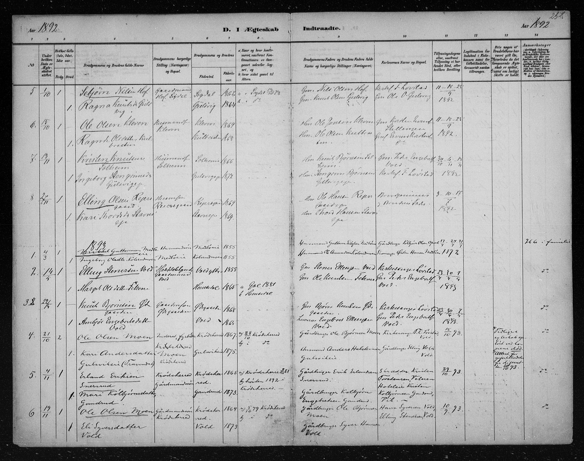 Nes kirkebøker, AV/SAKO-A-236/F/Fa/L0012: Parish register (official) no. 12, 1881-1917, p. 252