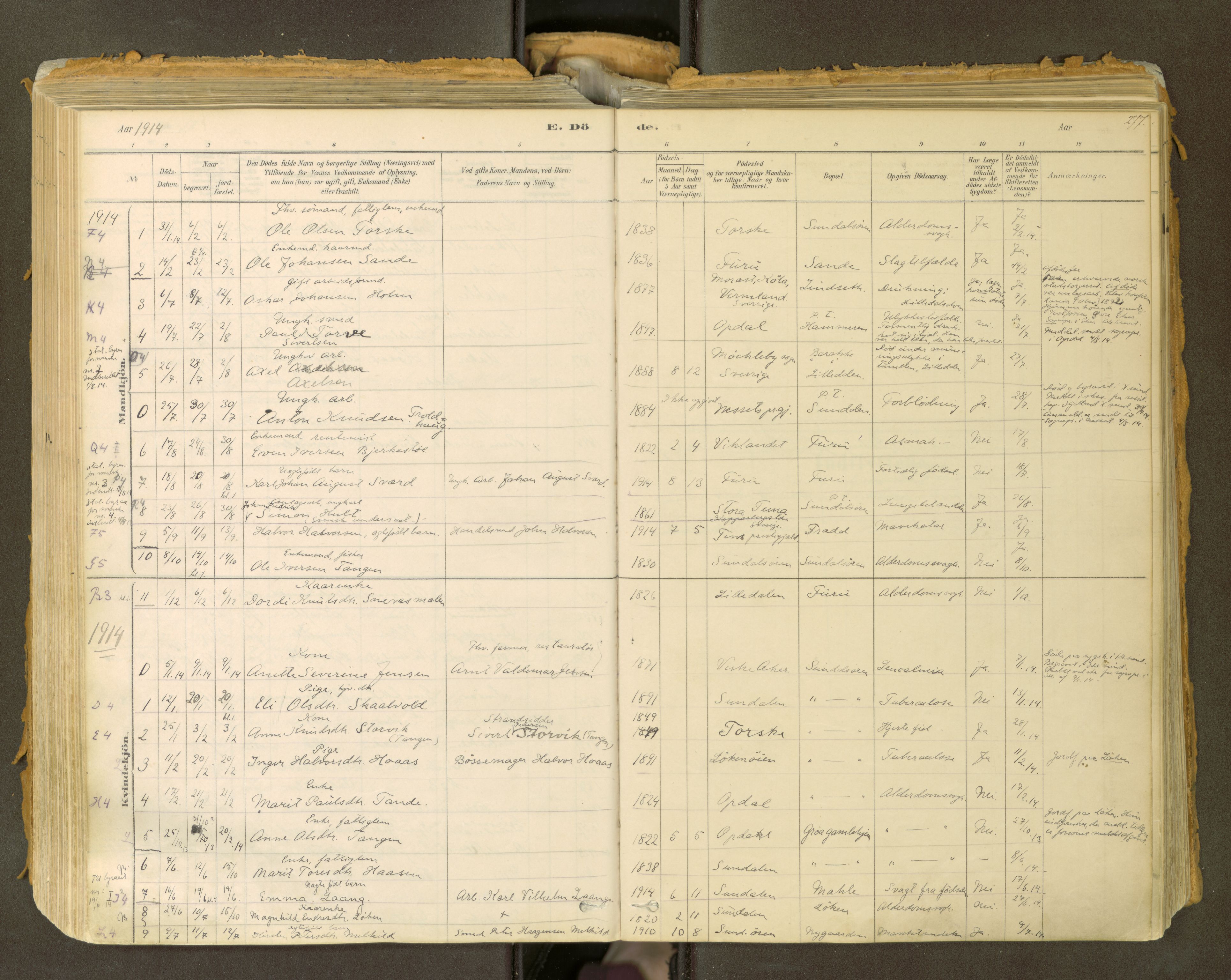 Sunndal sokneprestkontor, SAT/A-1085/1/I/I1/I1a: Parish register (official) no. 2, 1877-1914, p. 277