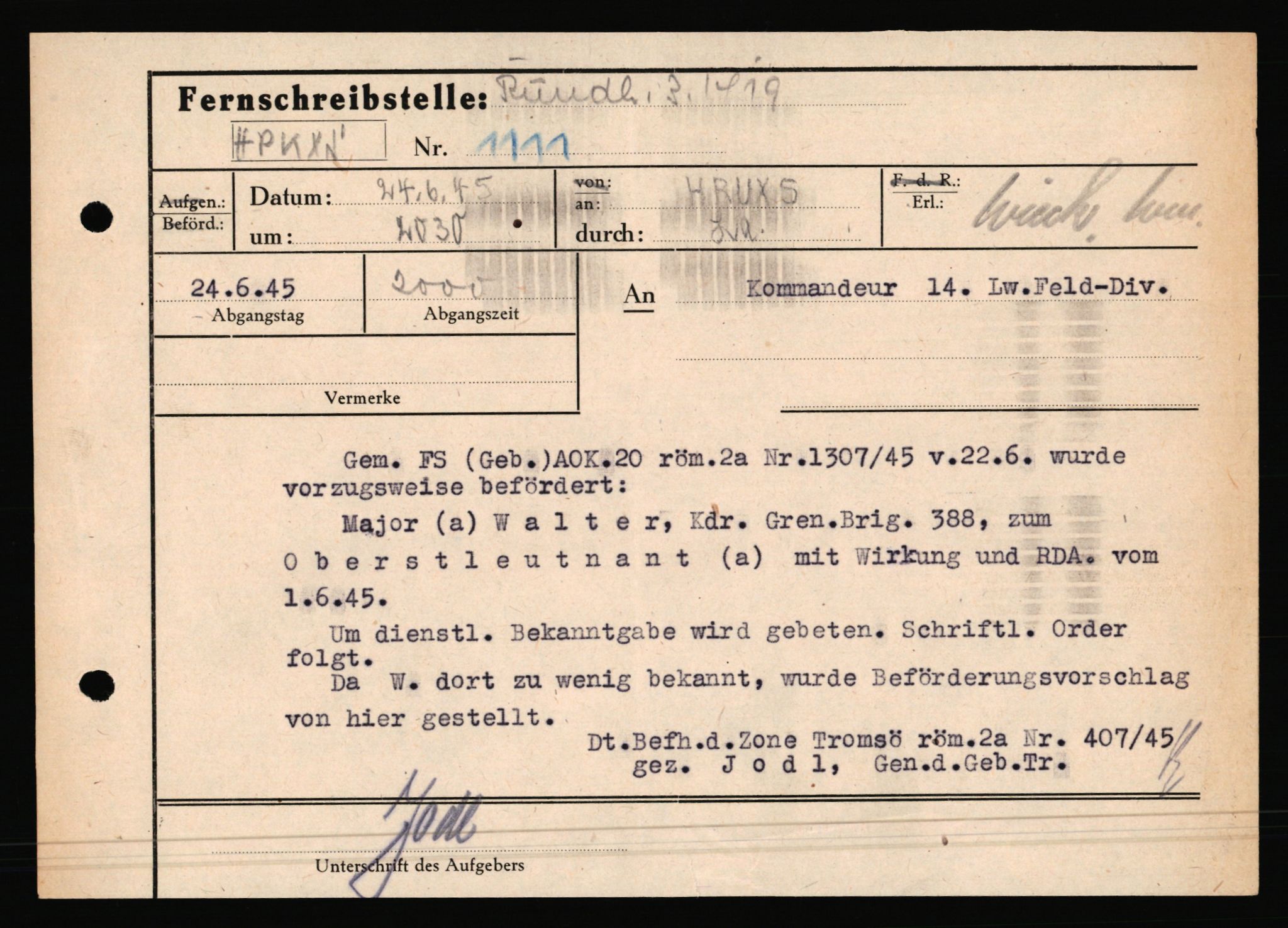 Forsvarets Overkommando. 2 kontor. Arkiv 11.4. Spredte tyske arkivsaker, AV/RA-RAFA-7031/D/Dar/Dara/L0019: Personalbøker og diverse, 1940-1945, p. 512