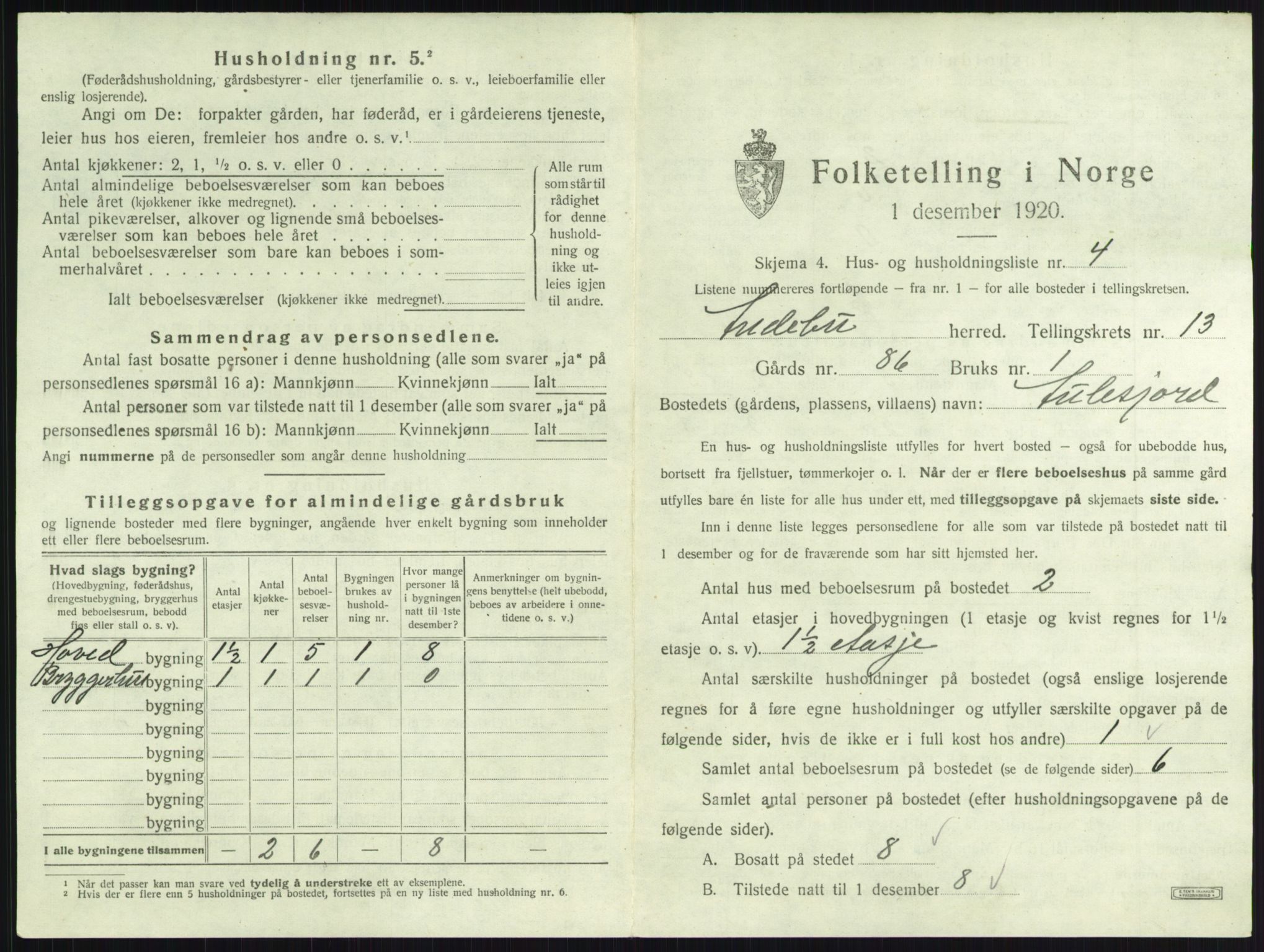 SAKO, 1920 census for Andebu, 1920, p. 731