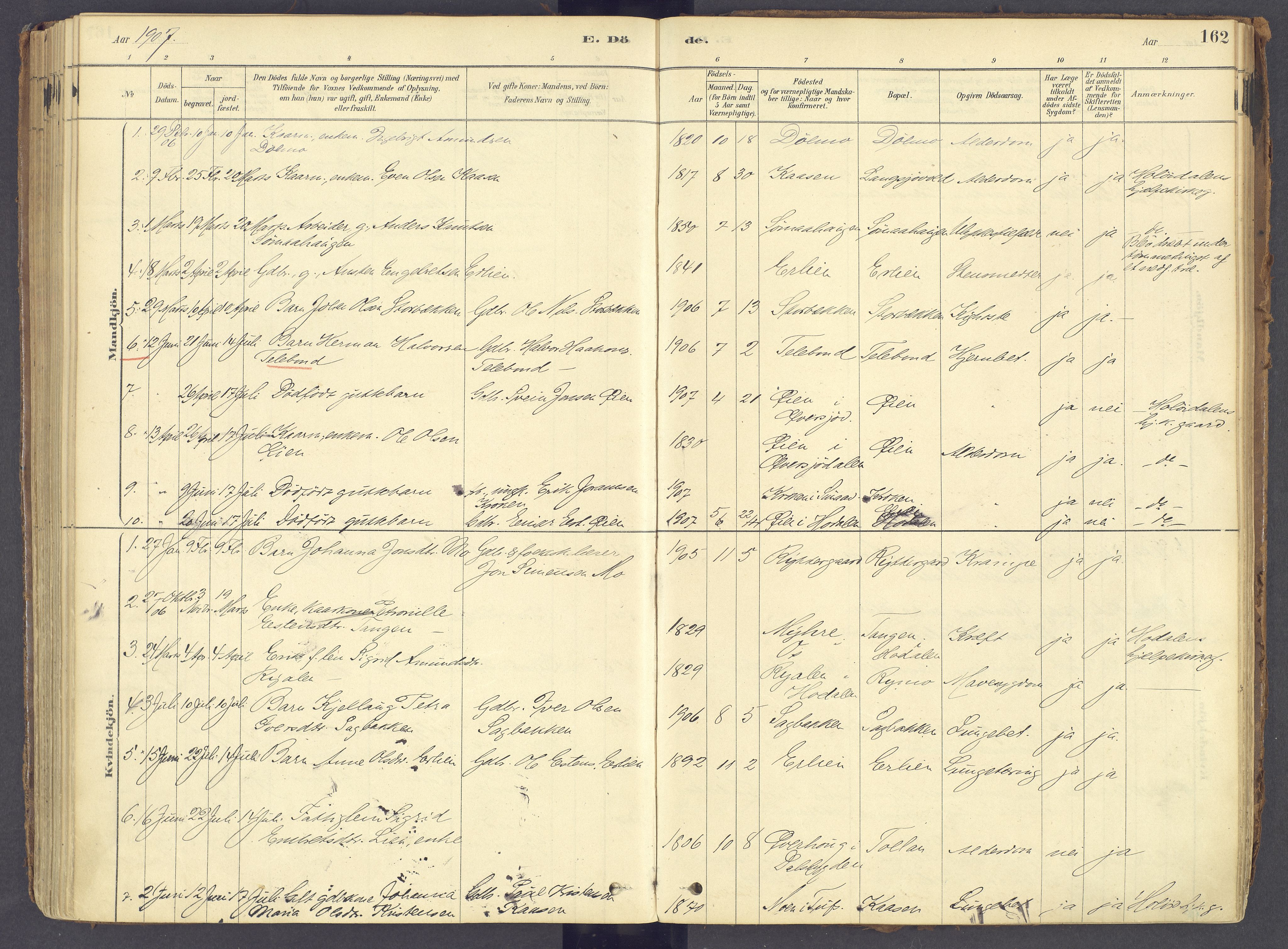 Tolga prestekontor, AV/SAH-PREST-062/K/L0011: Parish register (official) no. 11, 1877-1920, p. 162