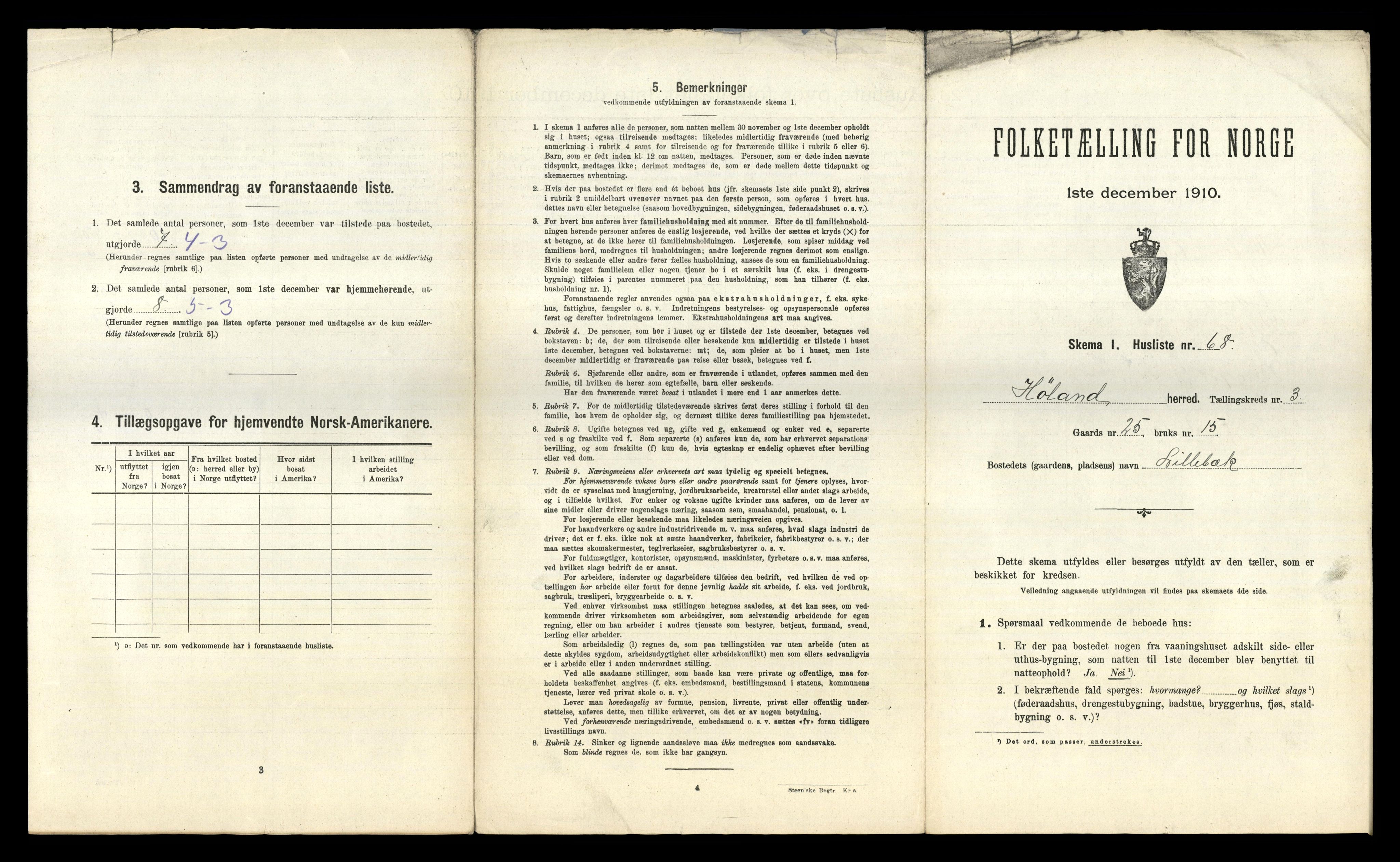 RA, 1910 census for Høland, 1910, p. 639