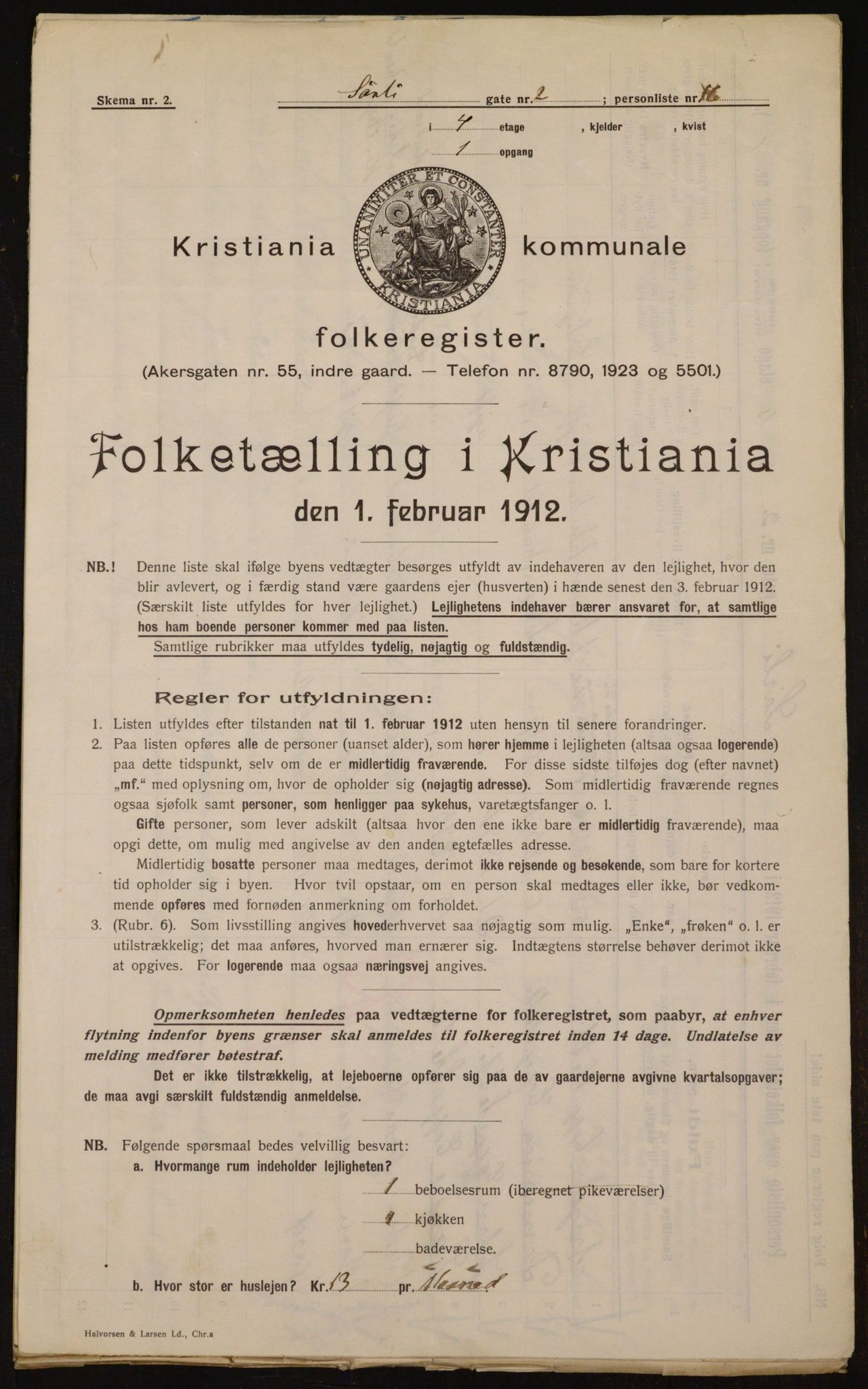 OBA, Municipal Census 1912 for Kristiania, 1912, p. 106466