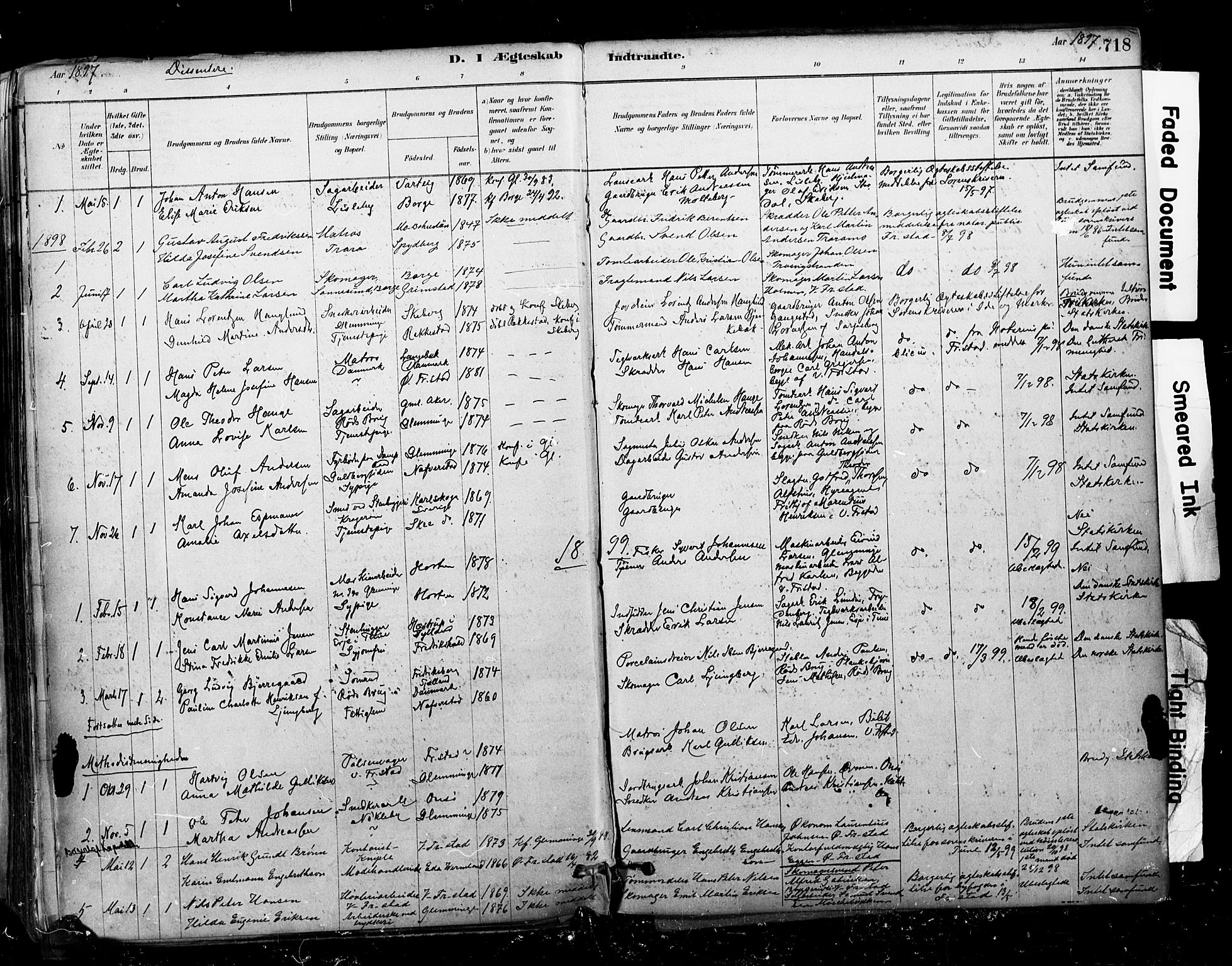Glemmen prestekontor Kirkebøker, SAO/A-10908/F/Fa/L0011: Parish register (official) no. 11, 1878-1917, p. 718