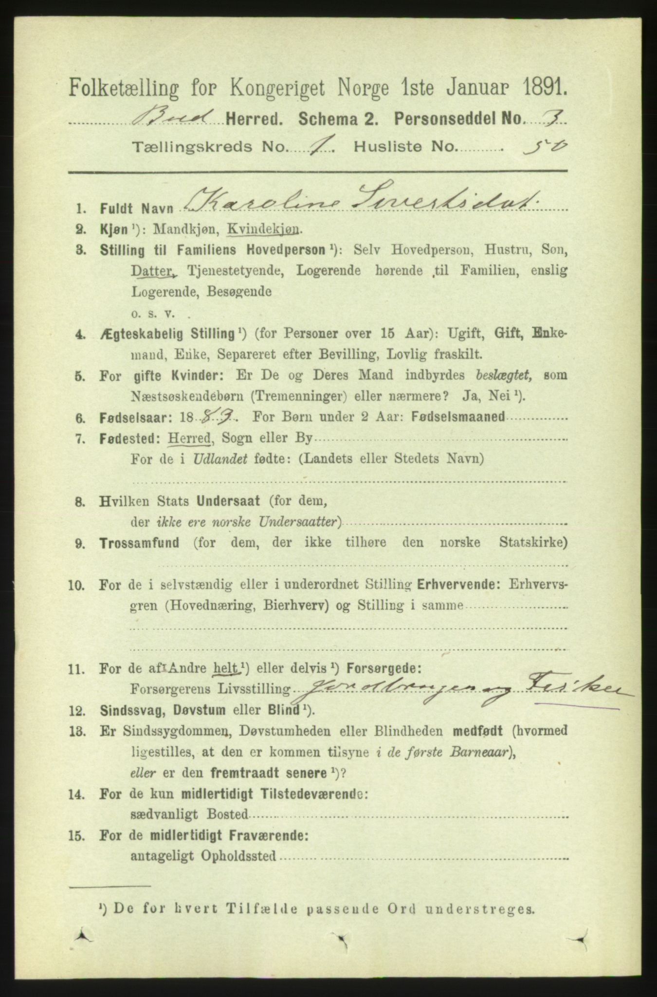 RA, 1891 census for 1549 Bud, 1891, p. 392
