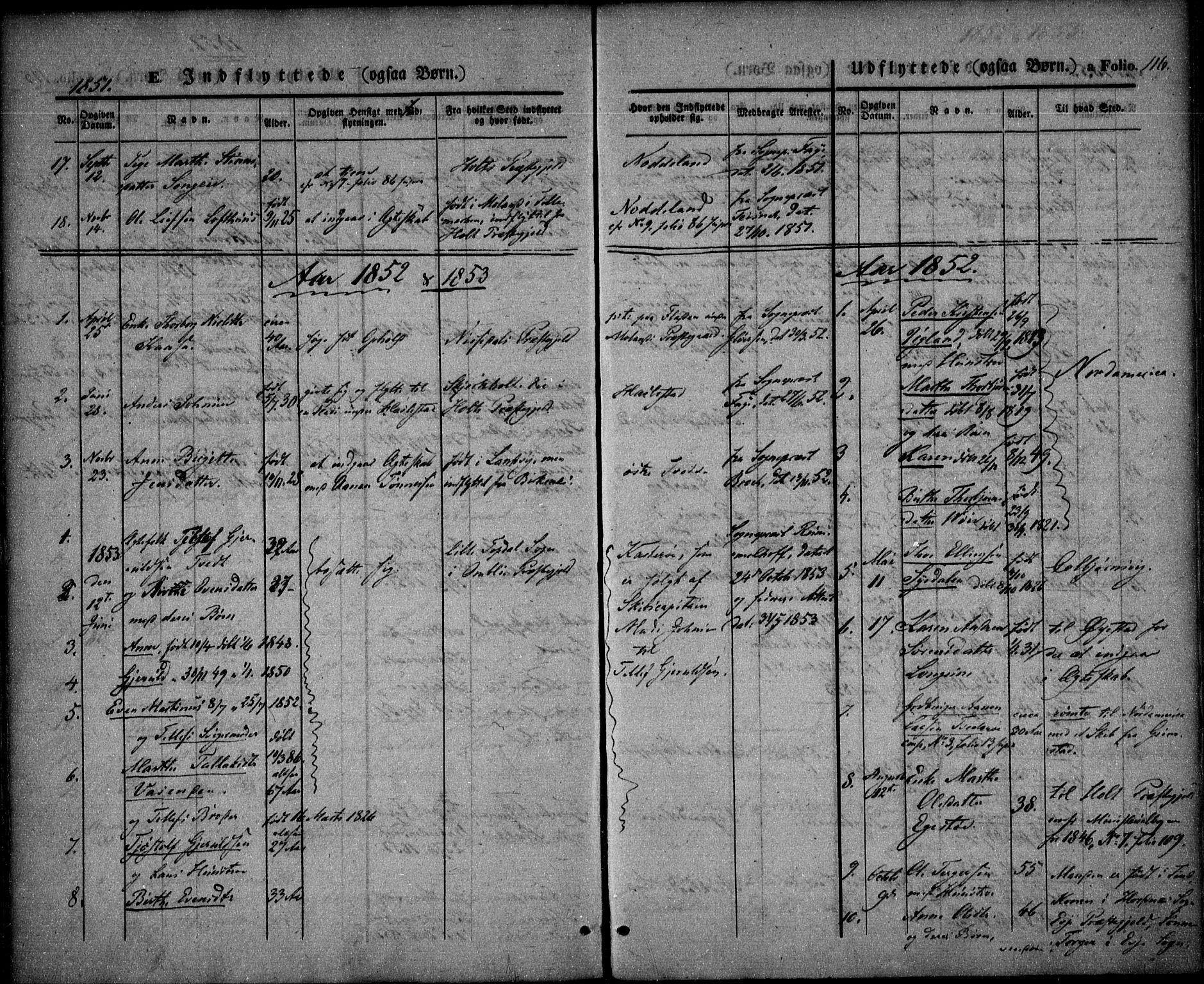 Austre Moland sokneprestkontor, AV/SAK-1111-0001/F/Fa/Faa/L0007: Parish register (official) no. A 7, 1847-1857, p. 116