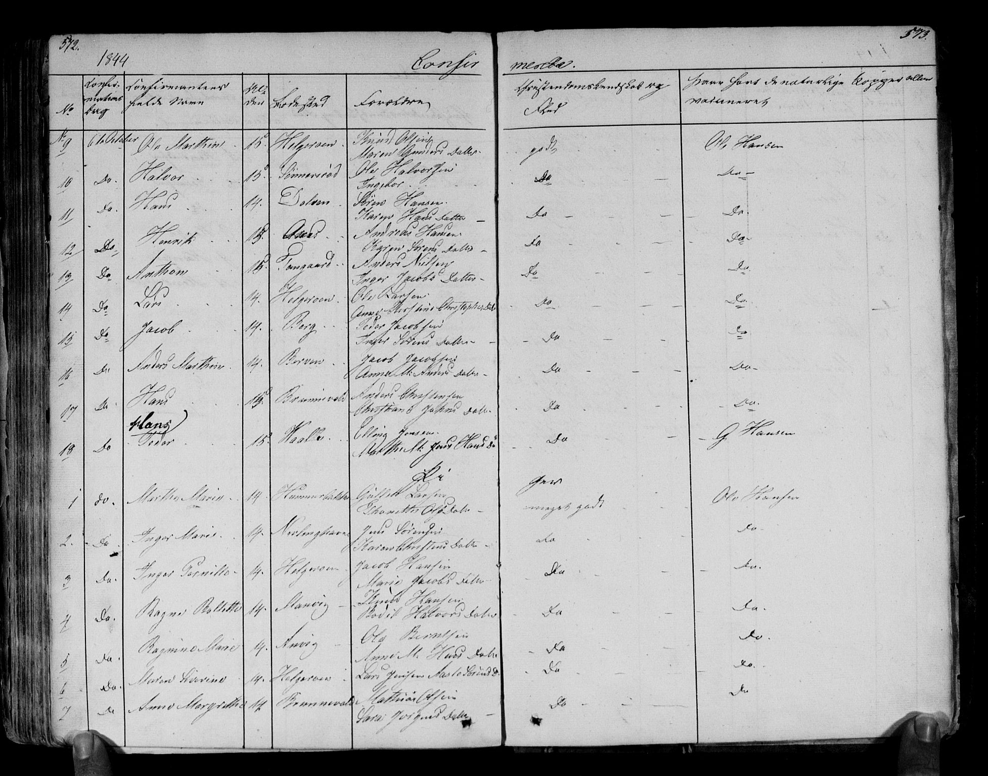 Brunlanes kirkebøker, AV/SAKO-A-342/F/Fa/L0003: Parish register (official) no. I 3, 1834-1845, p. 572-573