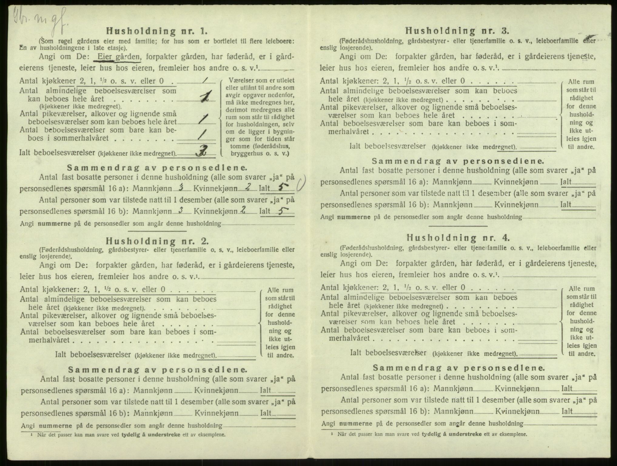 SAB, 1920 census for Austrheim, 1920, p. 303