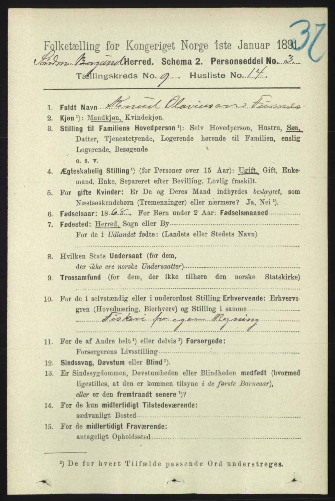 RA, 1891 census for 1531 Borgund, 1891, p. 2353