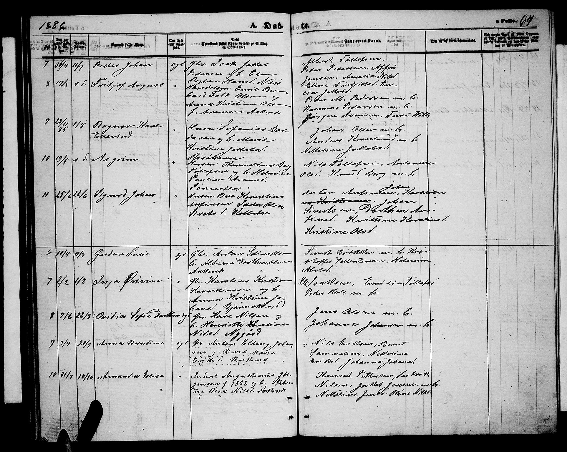 Ministerialprotokoller, klokkerbøker og fødselsregistre - Nordland, SAT/A-1459/898/L1426: Parish register (copy) no. 898C01, 1869-1886, p. 64