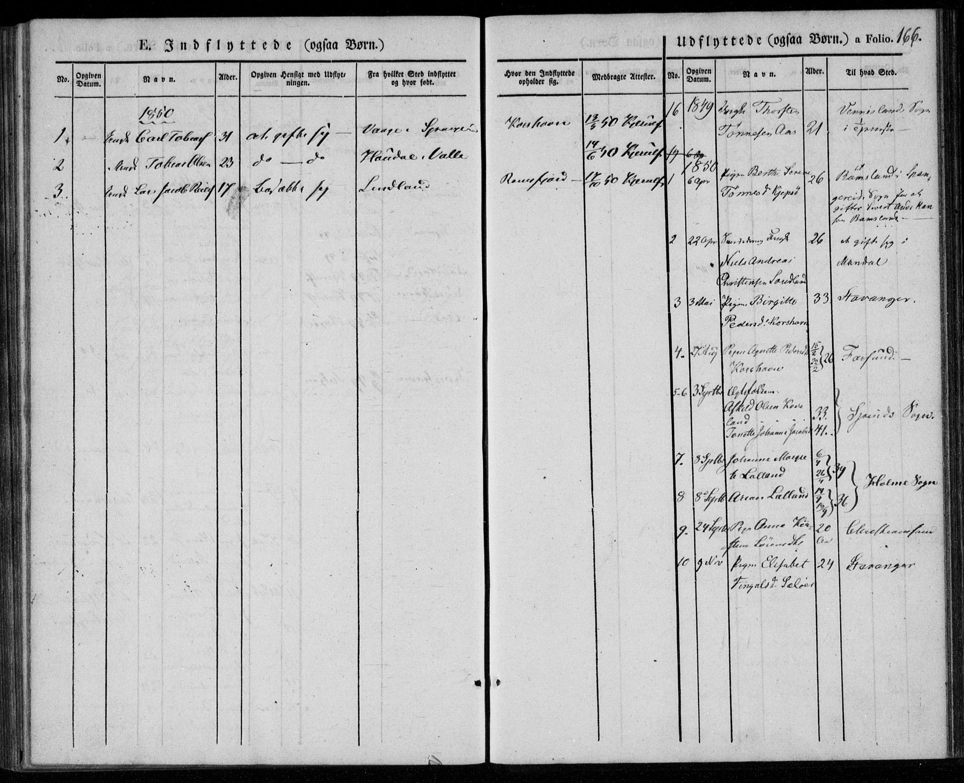 Lyngdal sokneprestkontor, AV/SAK-1111-0029/F/Fa/Faa/L0001: Parish register (official) no. A 1, 1837-1857, p. 166