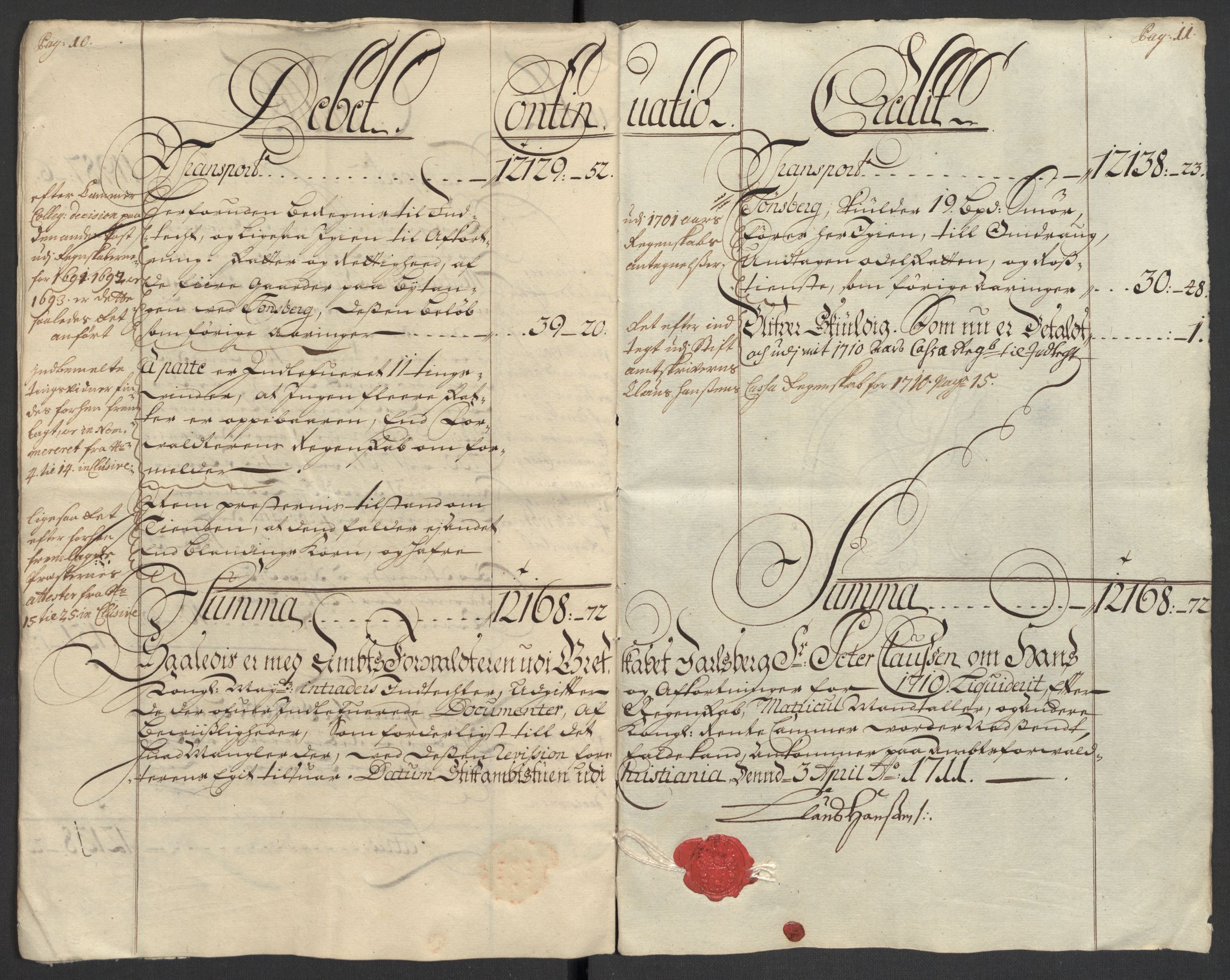 Rentekammeret inntil 1814, Reviderte regnskaper, Fogderegnskap, AV/RA-EA-4092/R32/L1875: Fogderegnskap Jarlsberg grevskap, 1710, p. 16