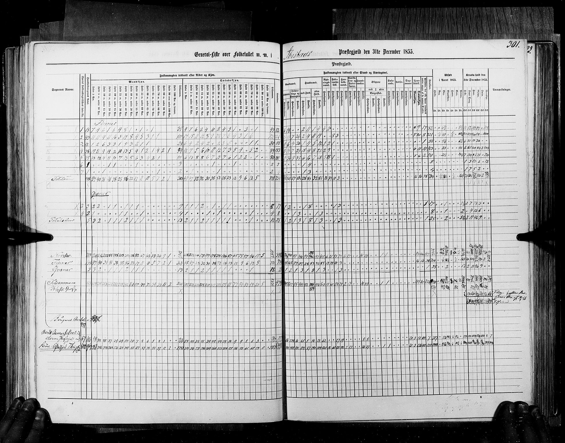 RA, Census 1855, vol. 6B: Nordland amt og Finnmarken amt, 1855, p. 301