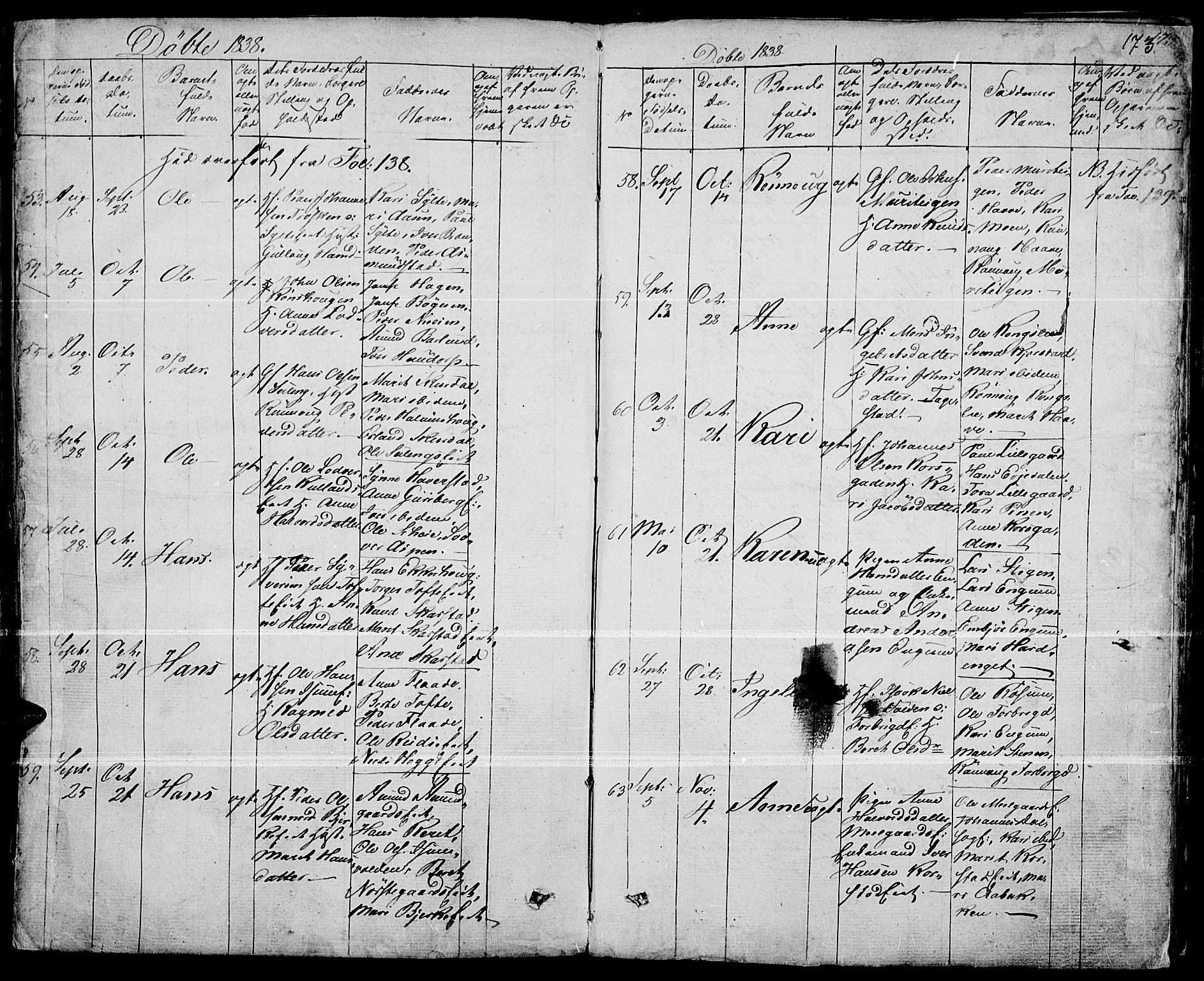 Fron prestekontor, AV/SAH-PREST-078/H/Ha/Haa/L0003: Parish register (official) no. 3, 1828-1838, p. 173