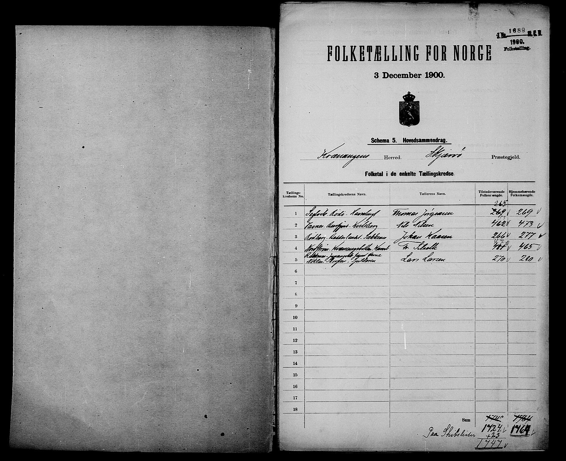 SATØ, 1900 census for Kvænangen, 1900, p. 2