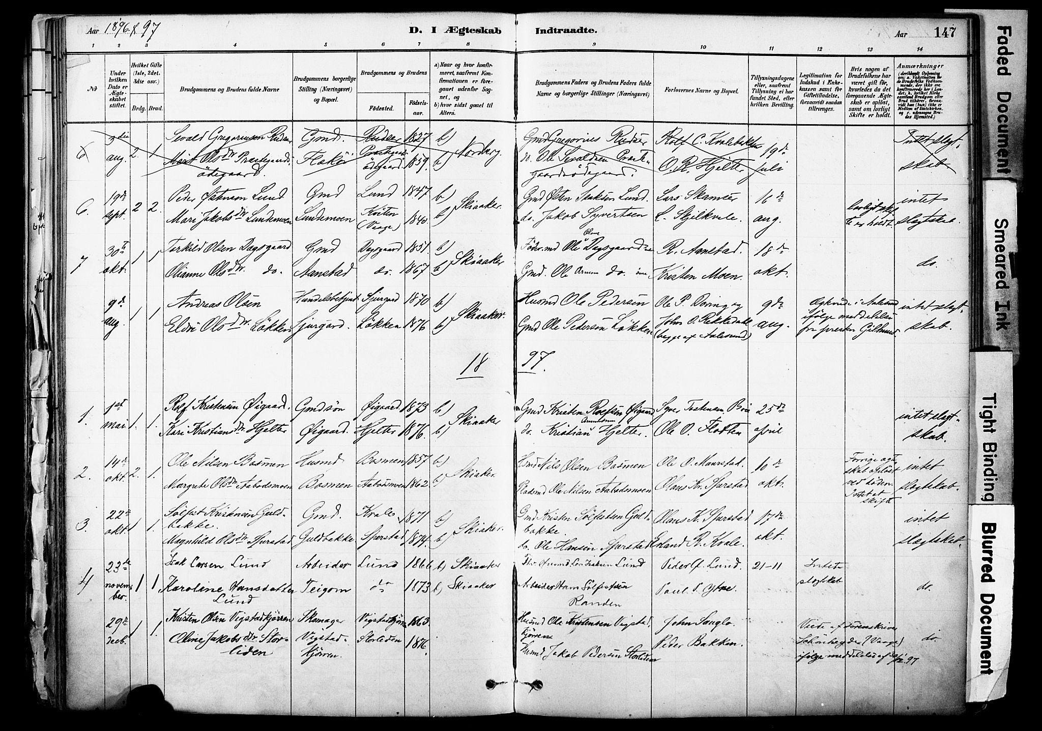 Skjåk prestekontor, SAH/PREST-072/H/Ha/Haa/L0003: Parish register (official) no. 3, 1880-1907, p. 147