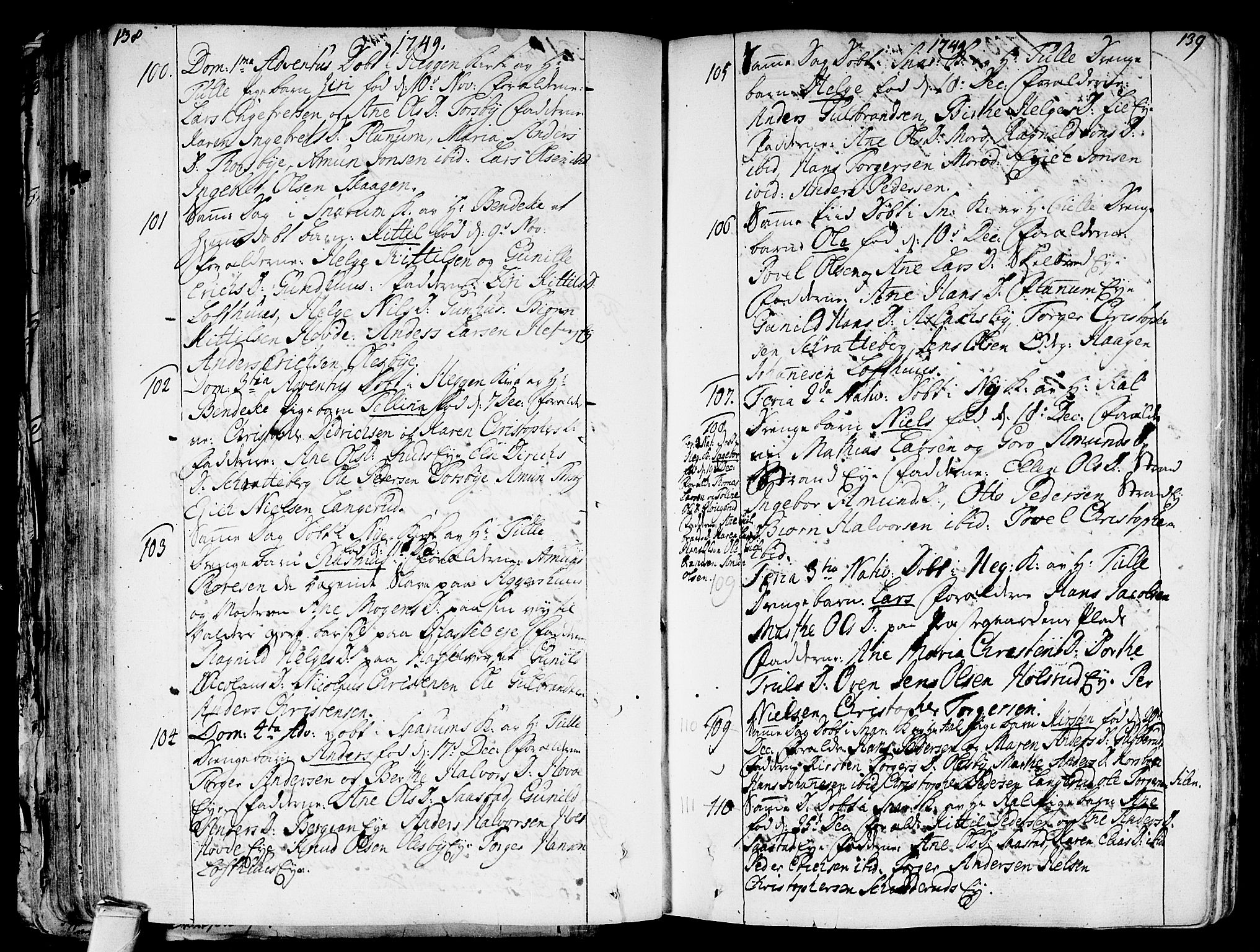 Modum kirkebøker, SAKO/A-234/F/Fa/L0002: Parish register (official) no. 2, 1741-1782, p. 138-139