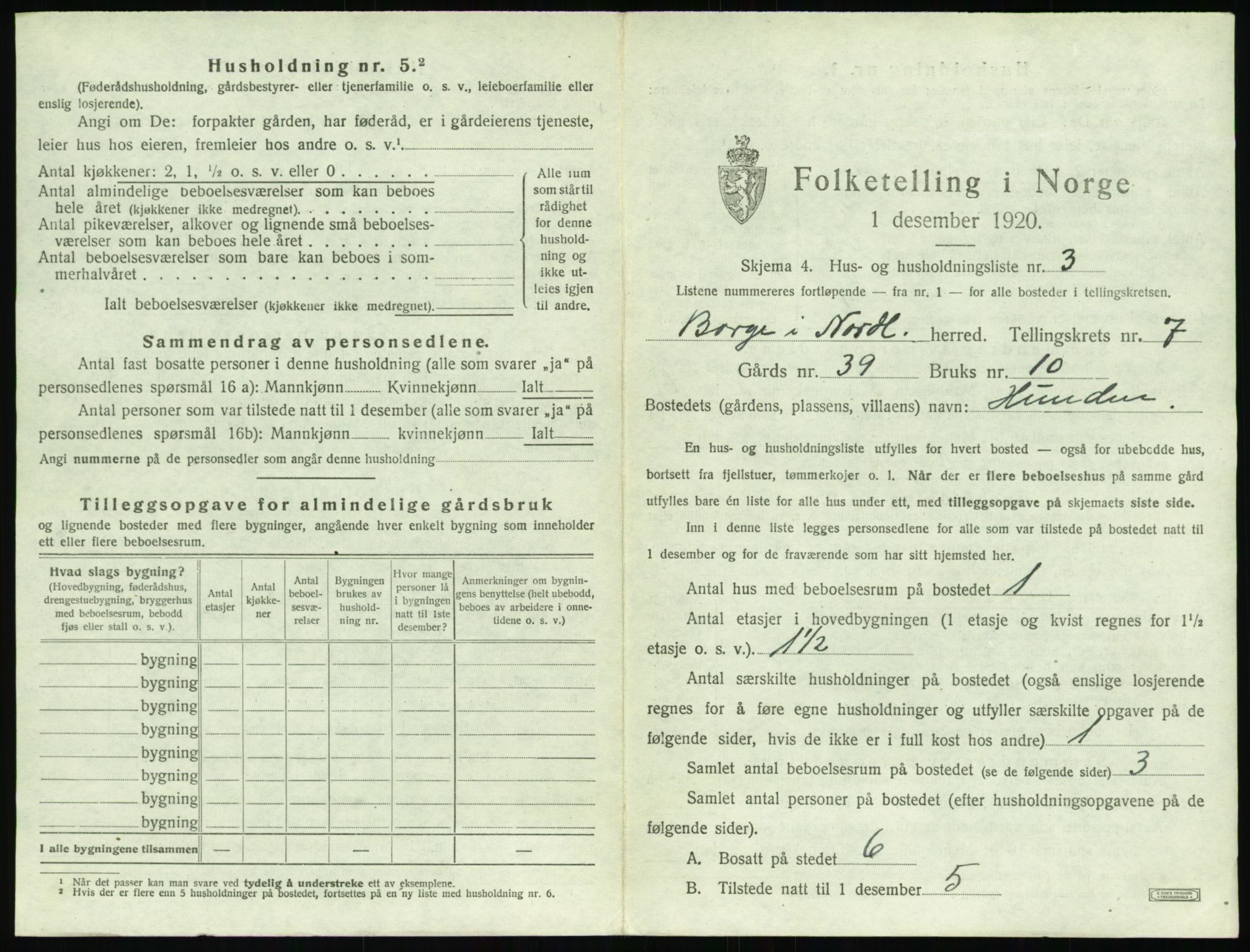 SAT, 1920 census for Borge, 1920, p. 787