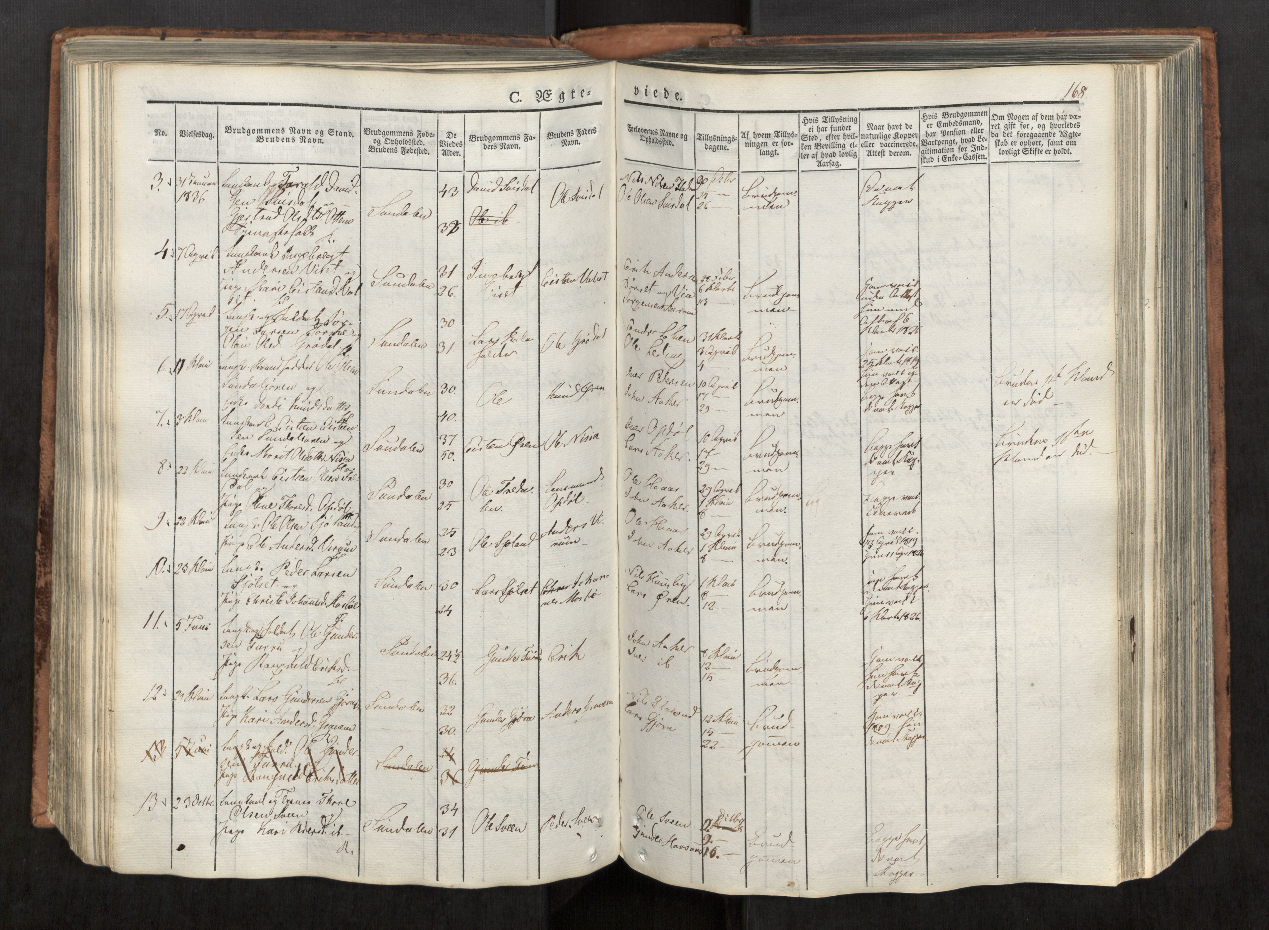 Ministerialprotokoller, klokkerbøker og fødselsregistre - Møre og Romsdal, AV/SAT-A-1454/590/L1012: Parish register (official) no. 590A04, 1832-1846, p. 168