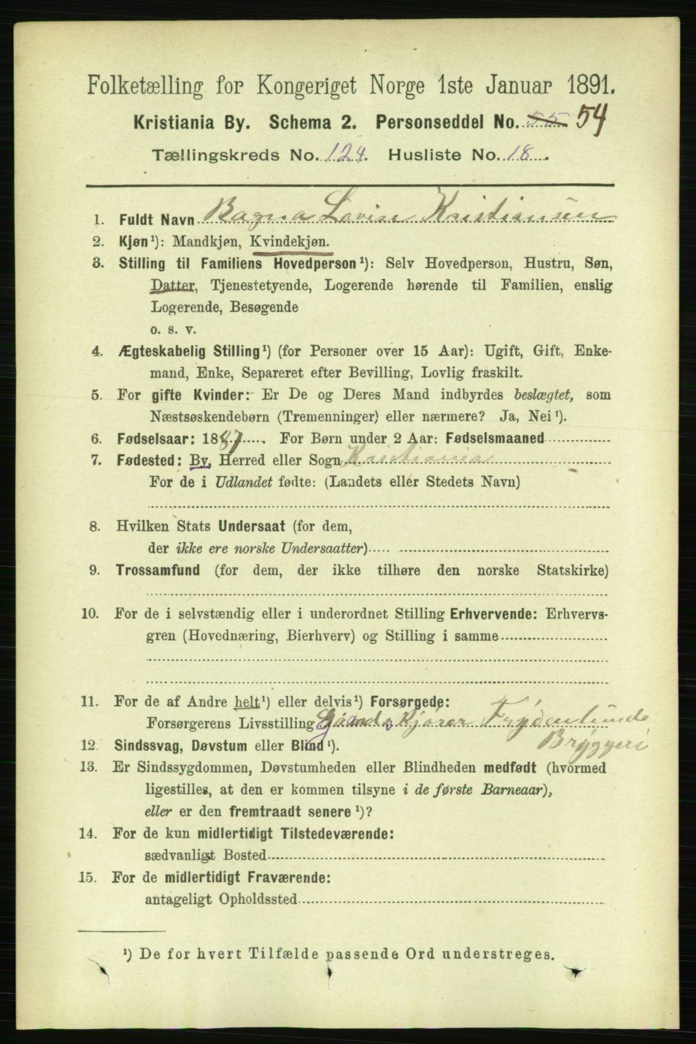 RA, 1891 census for 0301 Kristiania, 1891, p. 65635