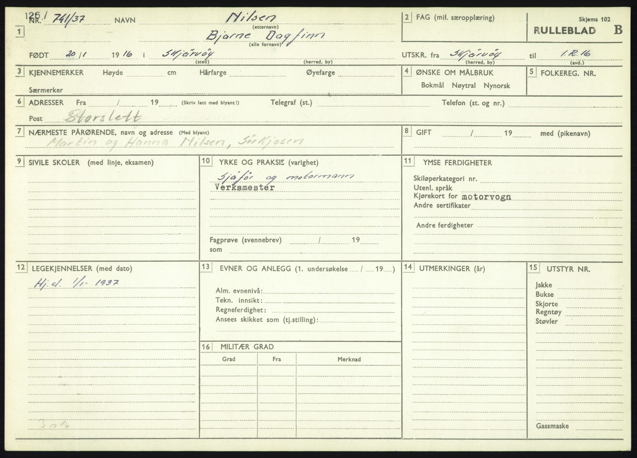 Forsvaret, Troms infanteriregiment nr. 16, AV/RA-RAFA-3146/P/Pa/L0021: Rulleblad for regimentets menige mannskaper, årsklasse 1937, 1937, p. 845