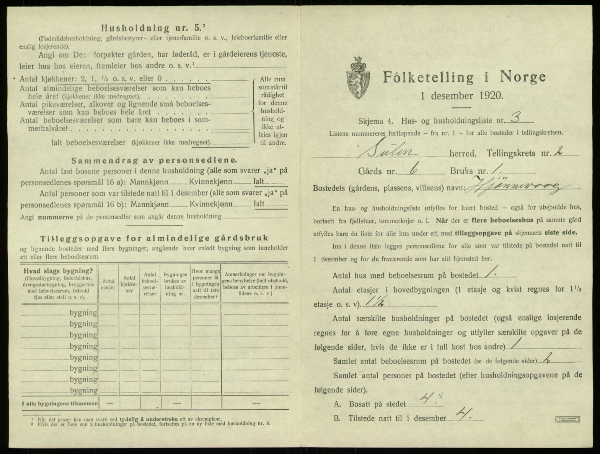 SAB, 1920 census for Solund, 1920, p. 122