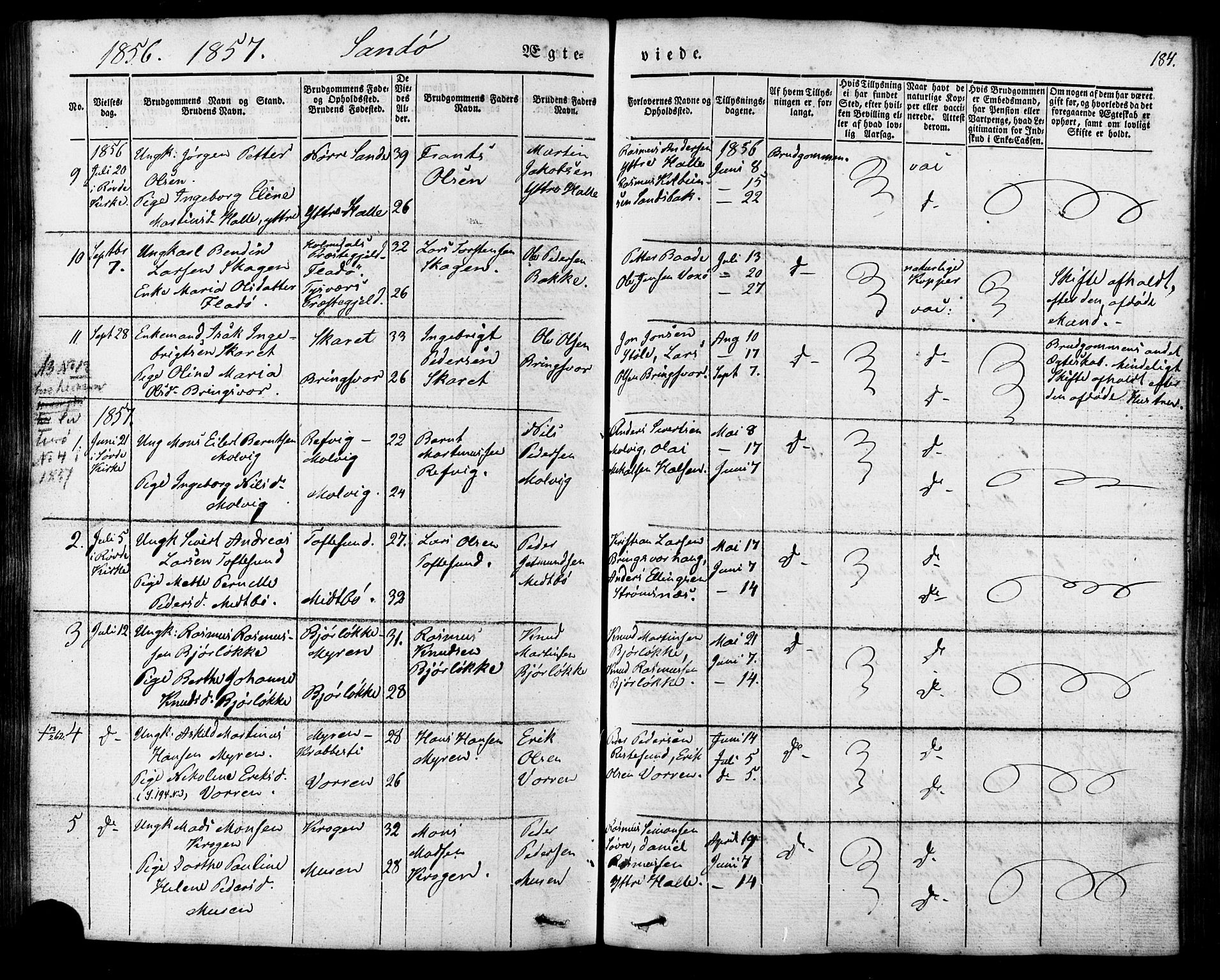 Ministerialprotokoller, klokkerbøker og fødselsregistre - Møre og Romsdal, AV/SAT-A-1454/503/L0034: Parish register (official) no. 503A02, 1841-1884, p. 184