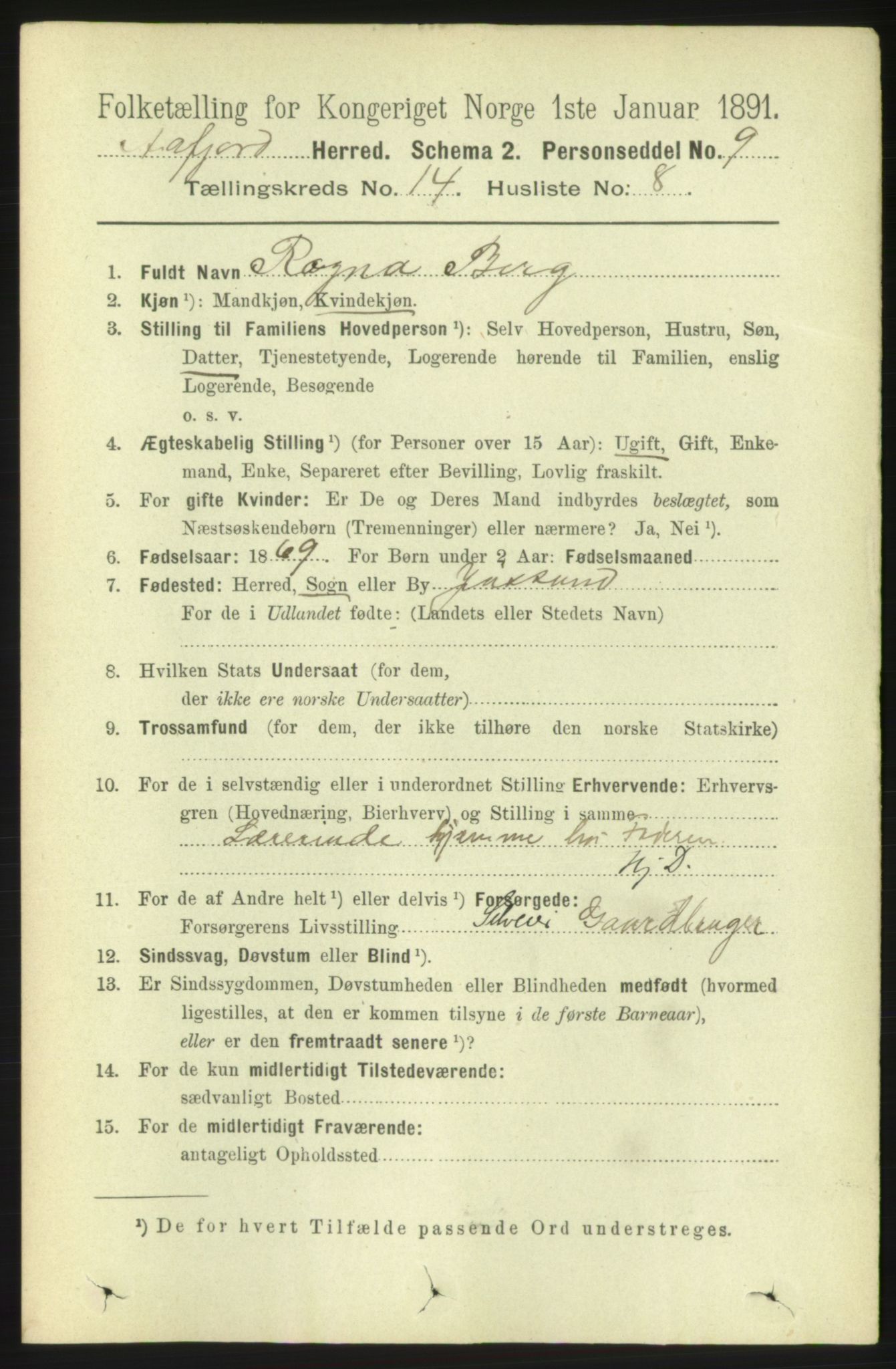 RA, 1891 census for 1630 Åfjord, 1891, p. 4685