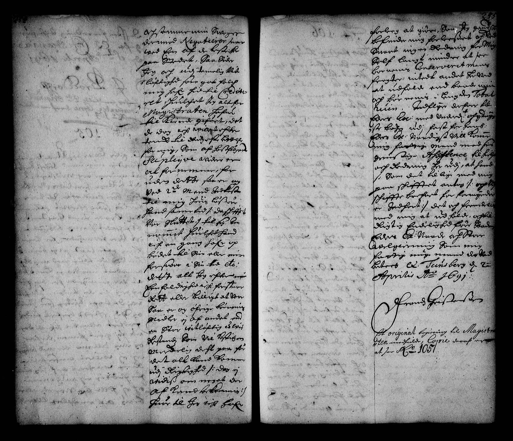 Stattholderembetet 1572-1771, AV/RA-EA-2870/Ae/L0008: Supplikasjons- og resolusjonsprotokoll, 1691, p. 254-255