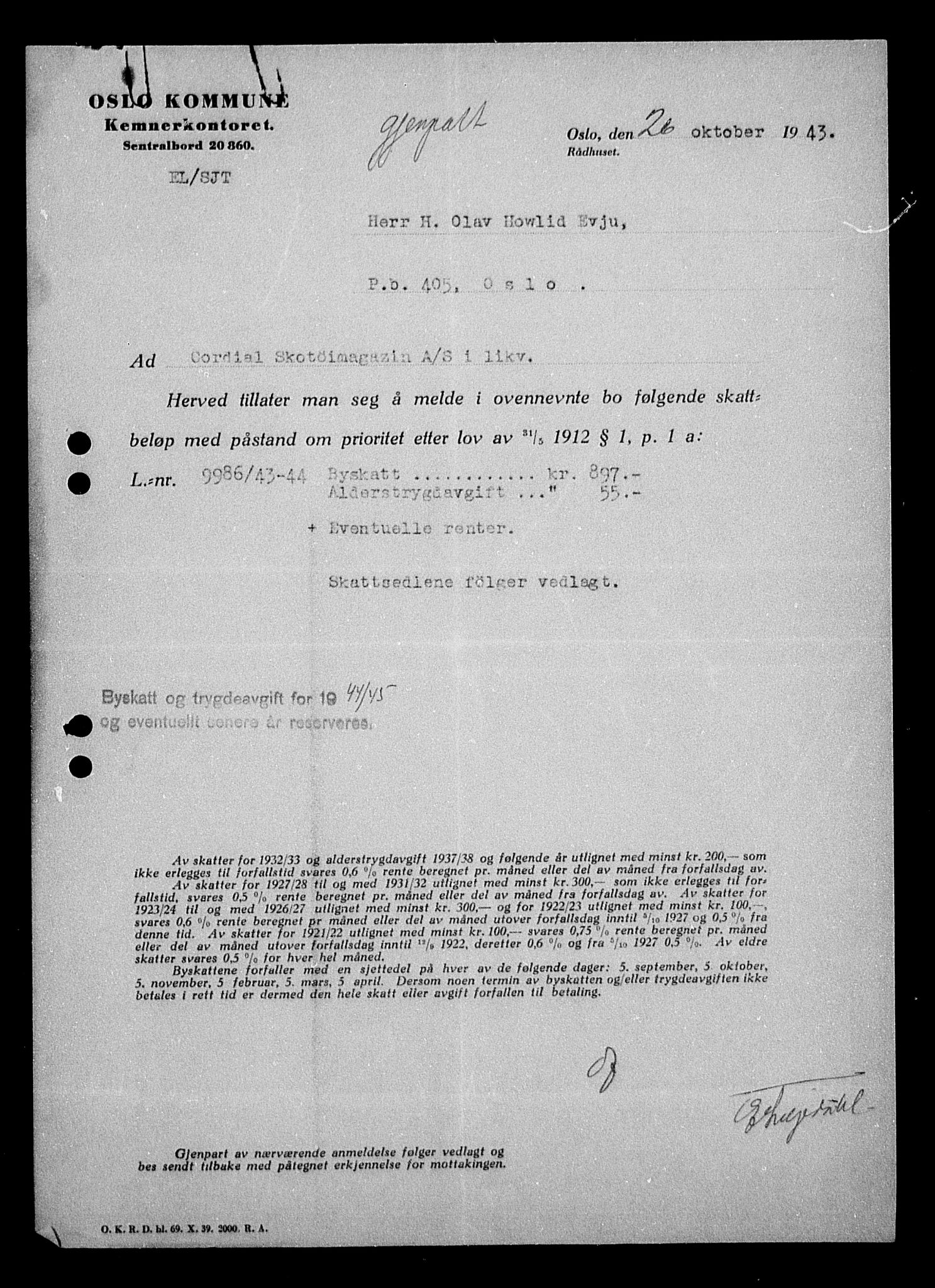 Justisdepartementet, Tilbakeføringskontoret for inndratte formuer, AV/RA-S-1564/H/Hc/Hcc/L0929: --, 1945-1947, p. 13