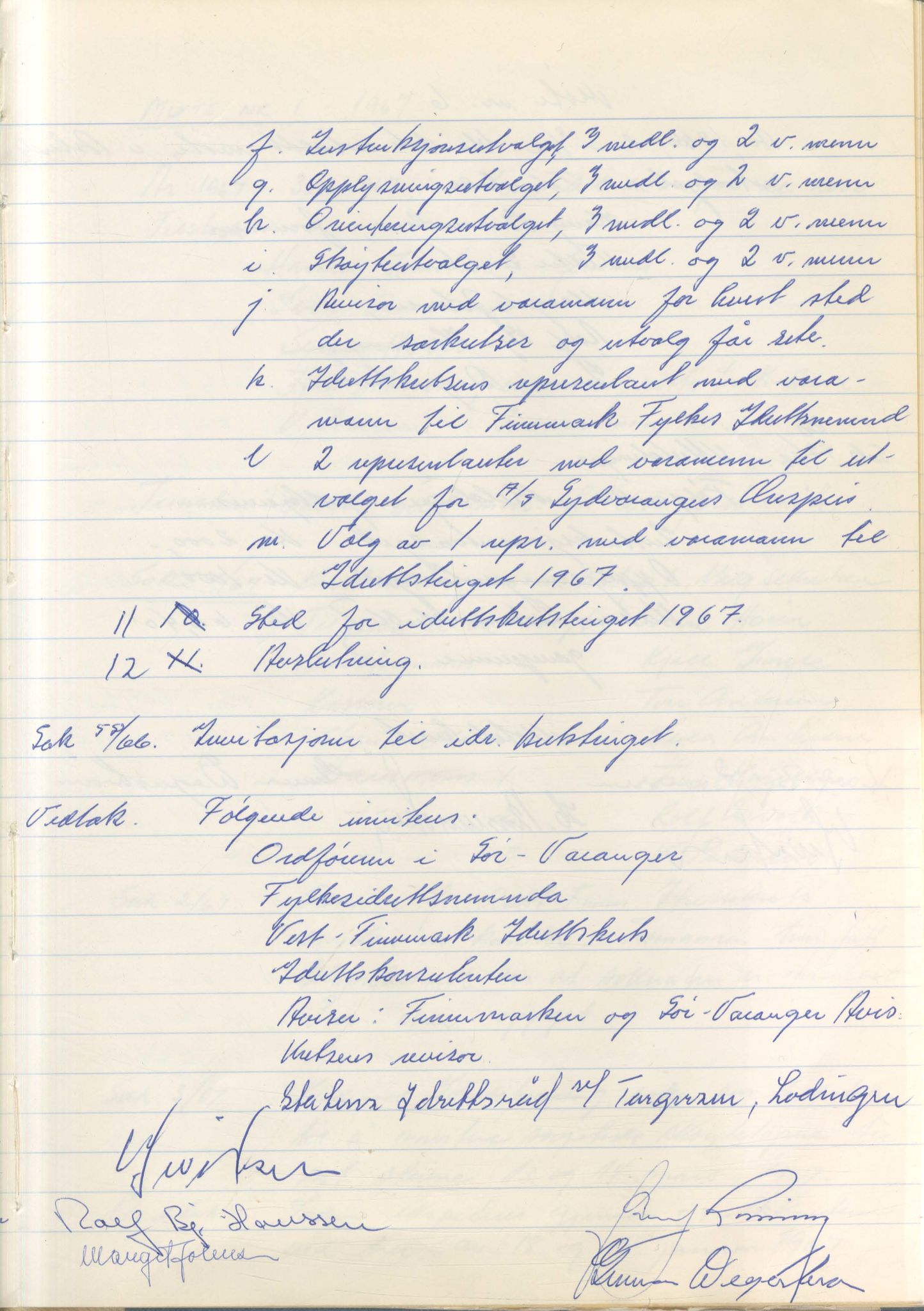 Aust-Finnmark Idrettskrets , FMFB/A-1041/A/L0007: Møteprotokoll for arbeidsutvalg, 1963-1971, p. 88