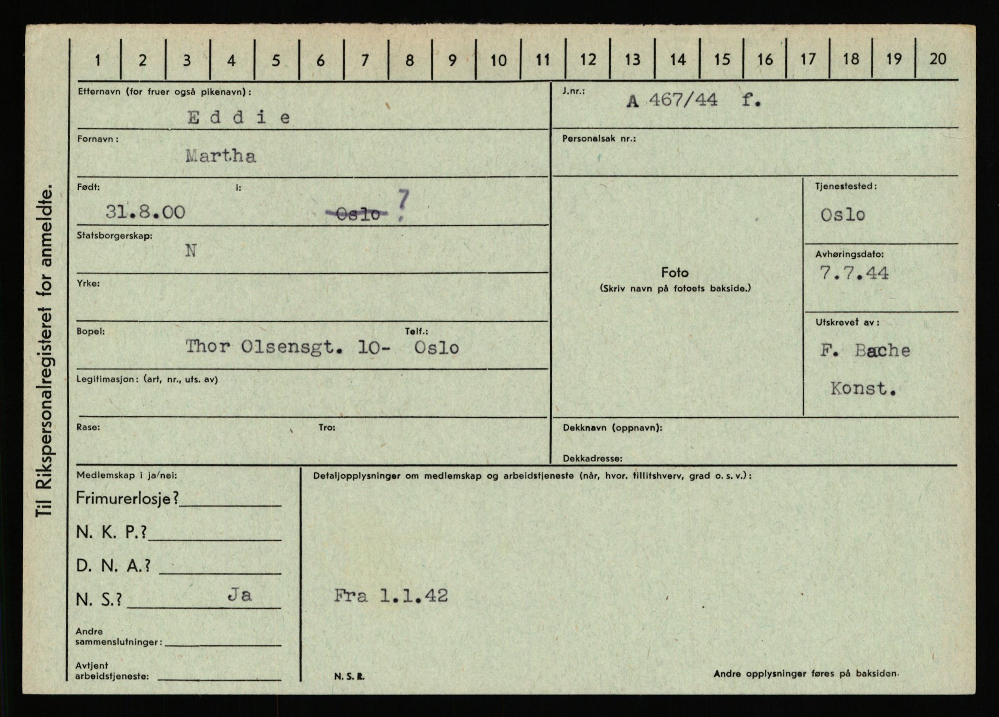 Statspolitiet - Hovedkontoret / Osloavdelingen, AV/RA-S-1329/C/Ca/L0003: Brechan - Eichinger	, 1943-1945, p. 4666