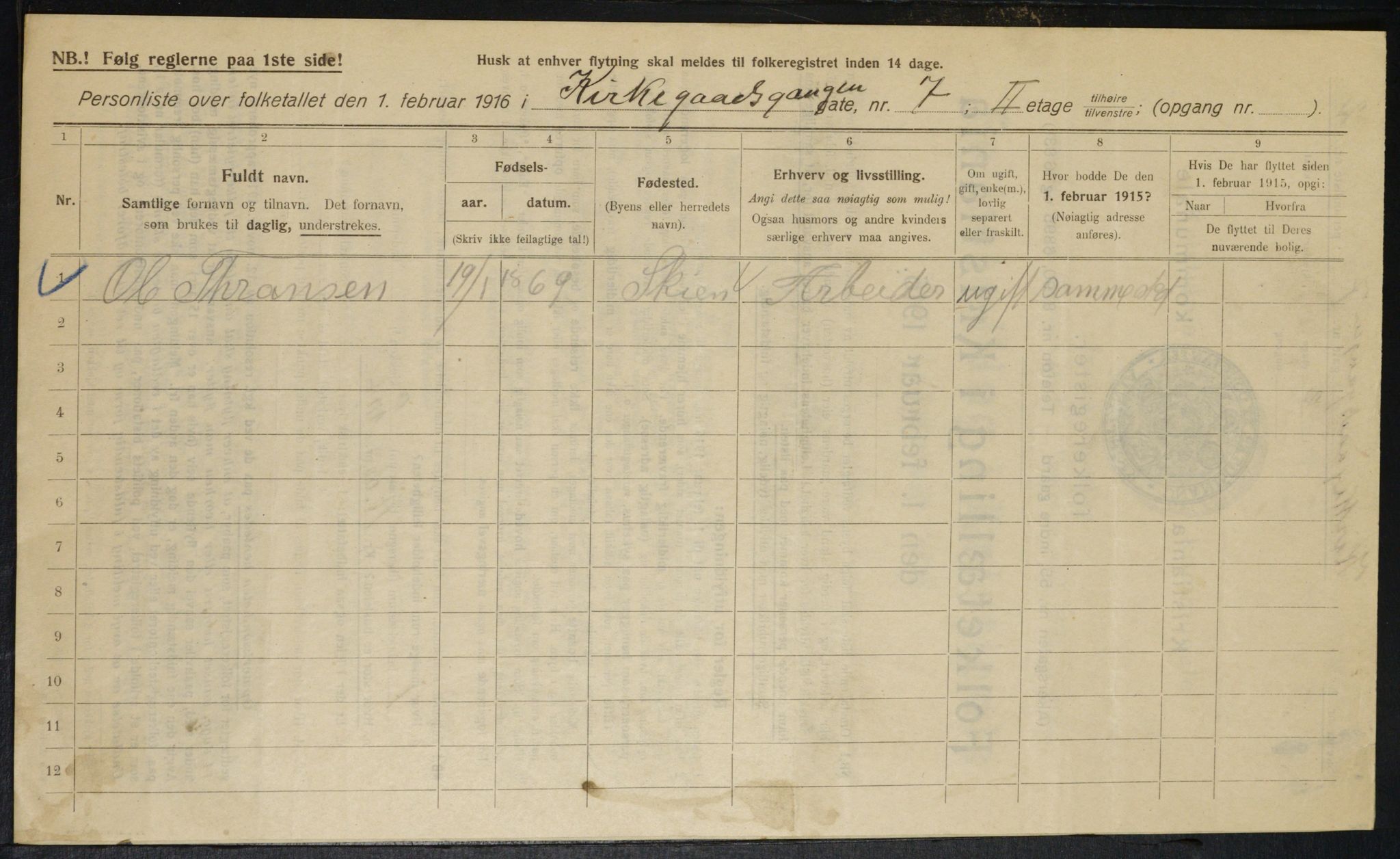 OBA, Municipal Census 1916 for Kristiania, 1916, p. 51055