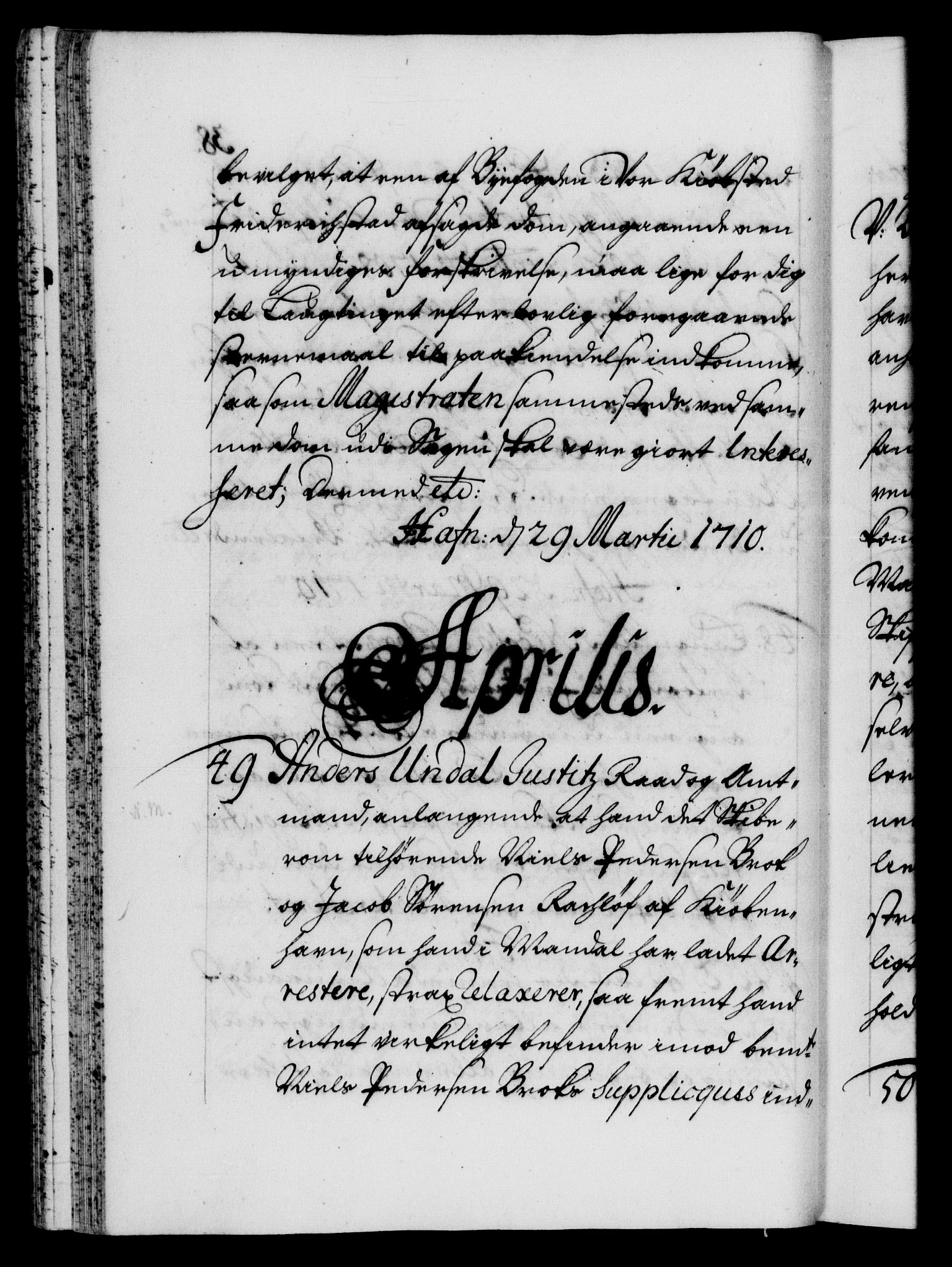 Danske Kanselli 1572-1799, AV/RA-EA-3023/F/Fc/Fca/Fcab/L0019: Norske tegnelser, 1710-1714, p. 38b