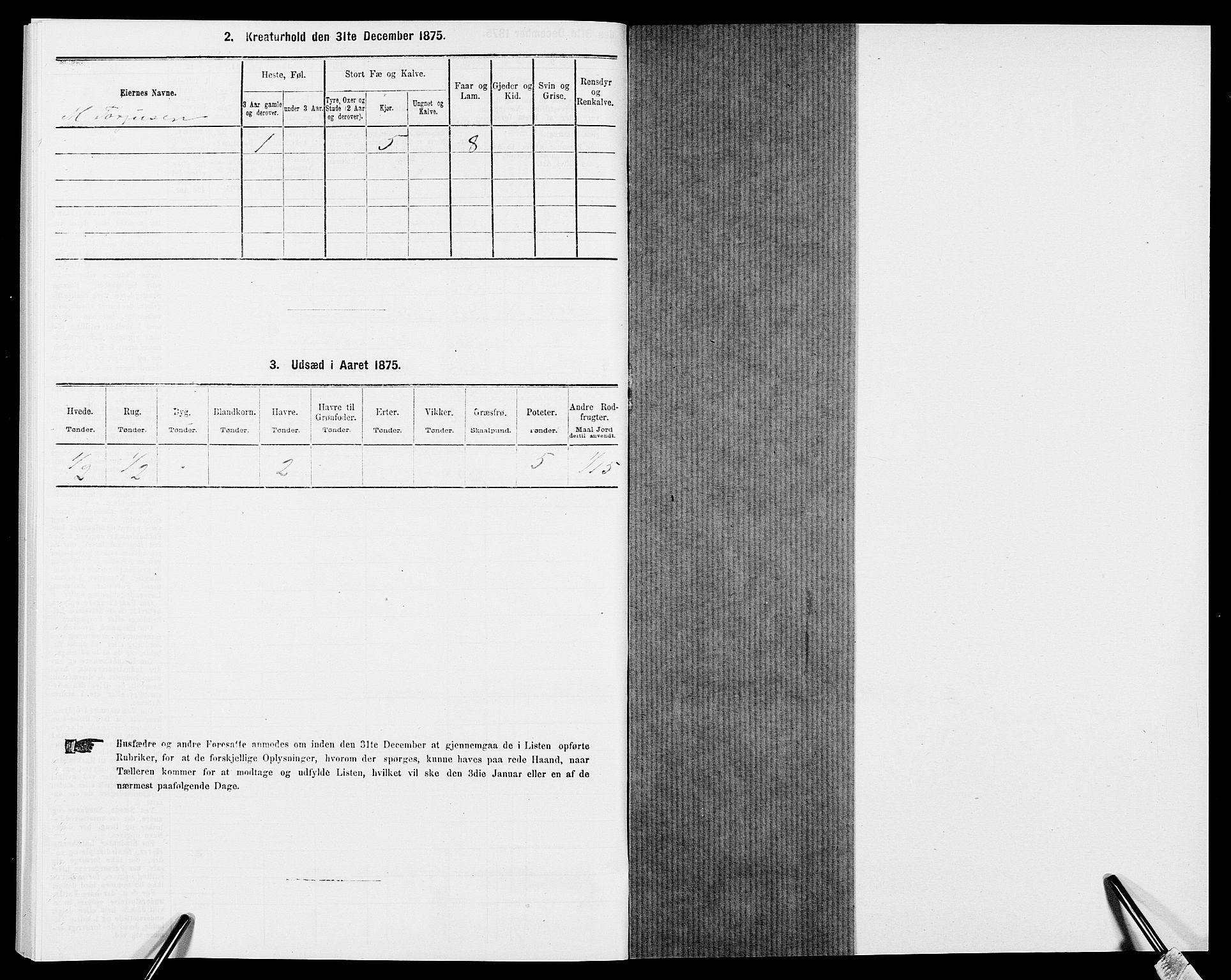 SAK, 1875 census for 0927P Høvåg, 1875, p. 167