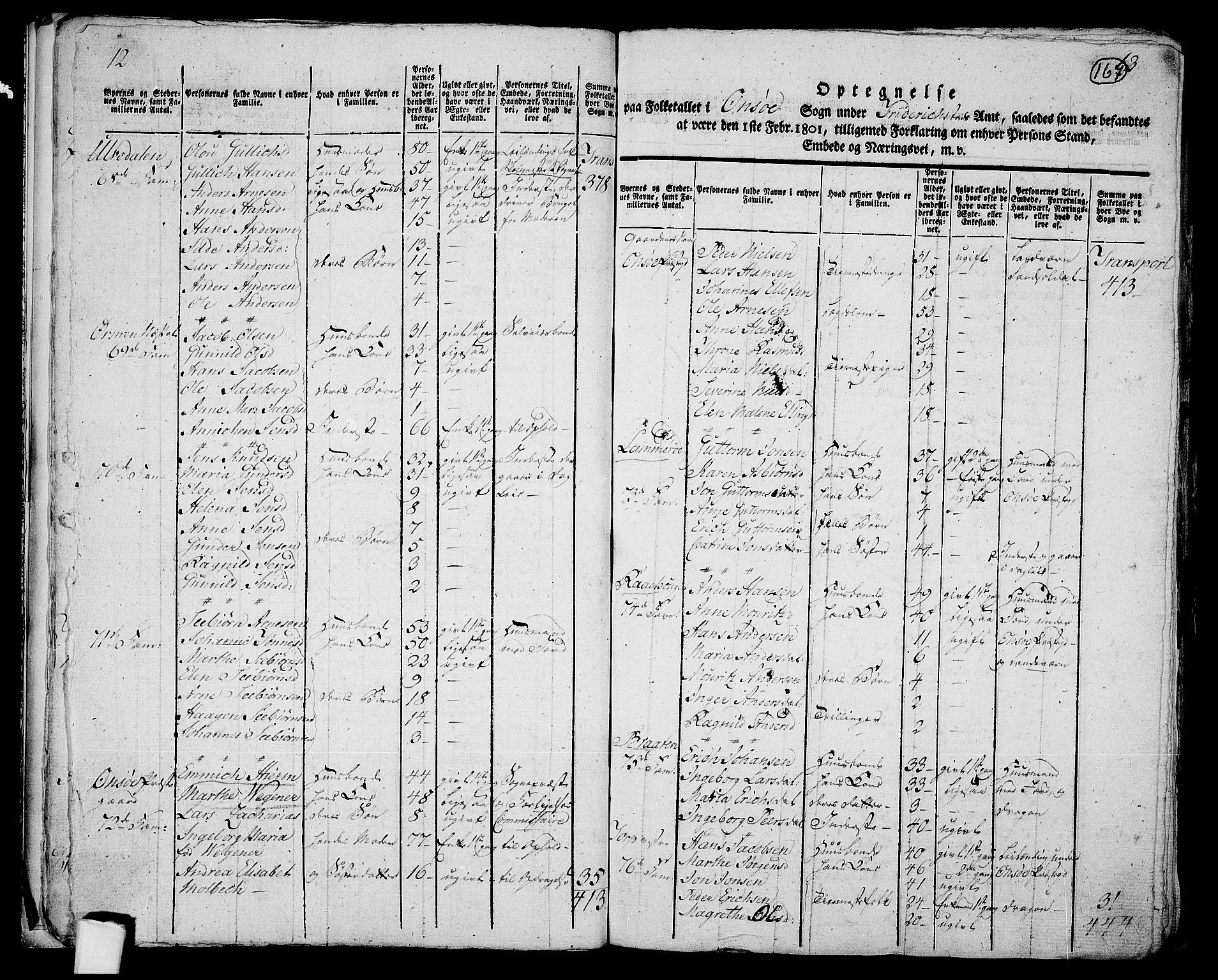 RA, 1801 census for 0134P Onsøy, 1801, p. 166b-167a