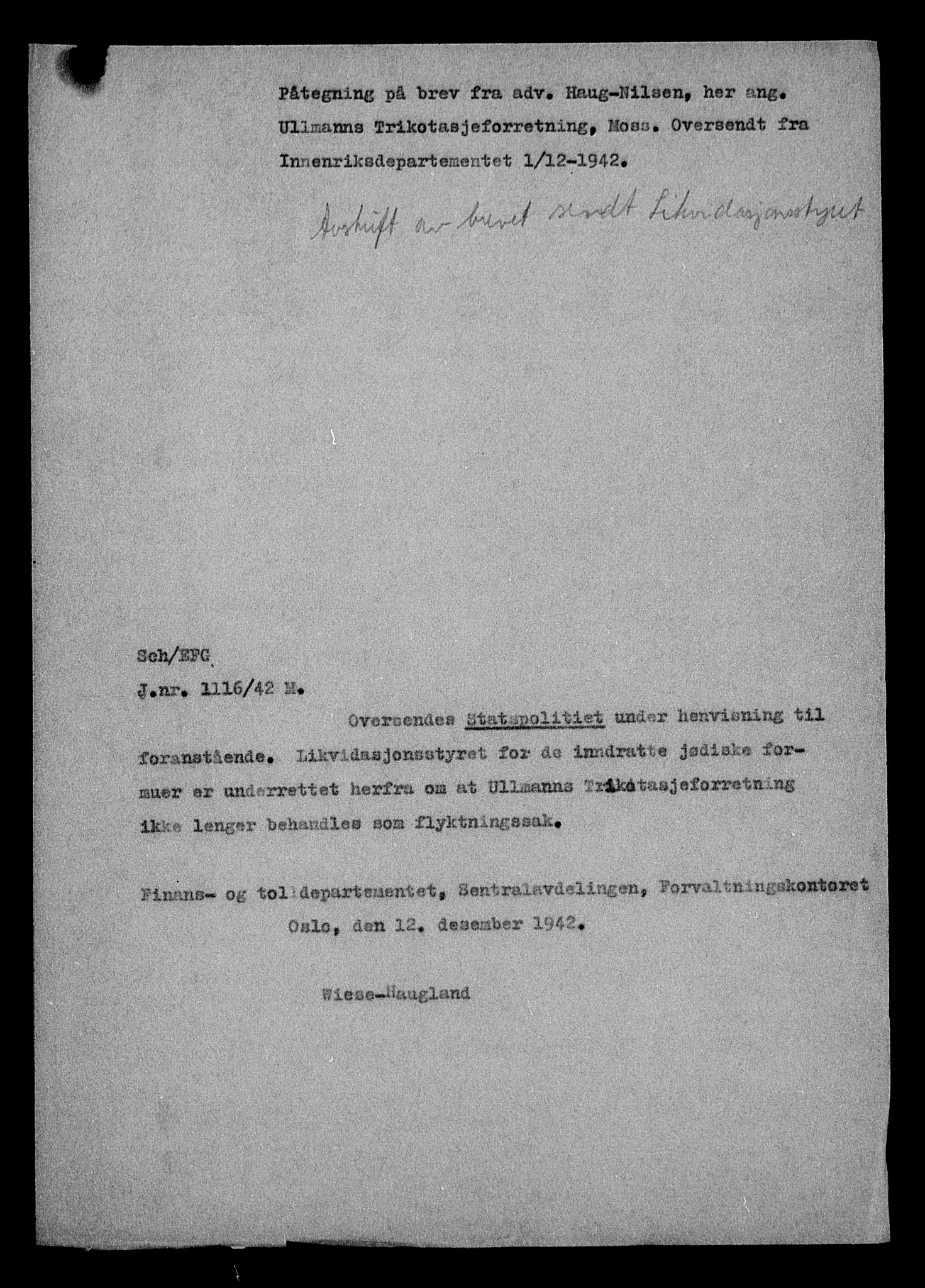 Justisdepartementet, Tilbakeføringskontoret for inndratte formuer, AV/RA-S-1564/H/Hc/Hcd/L1008: --, 1945-1947, p. 637