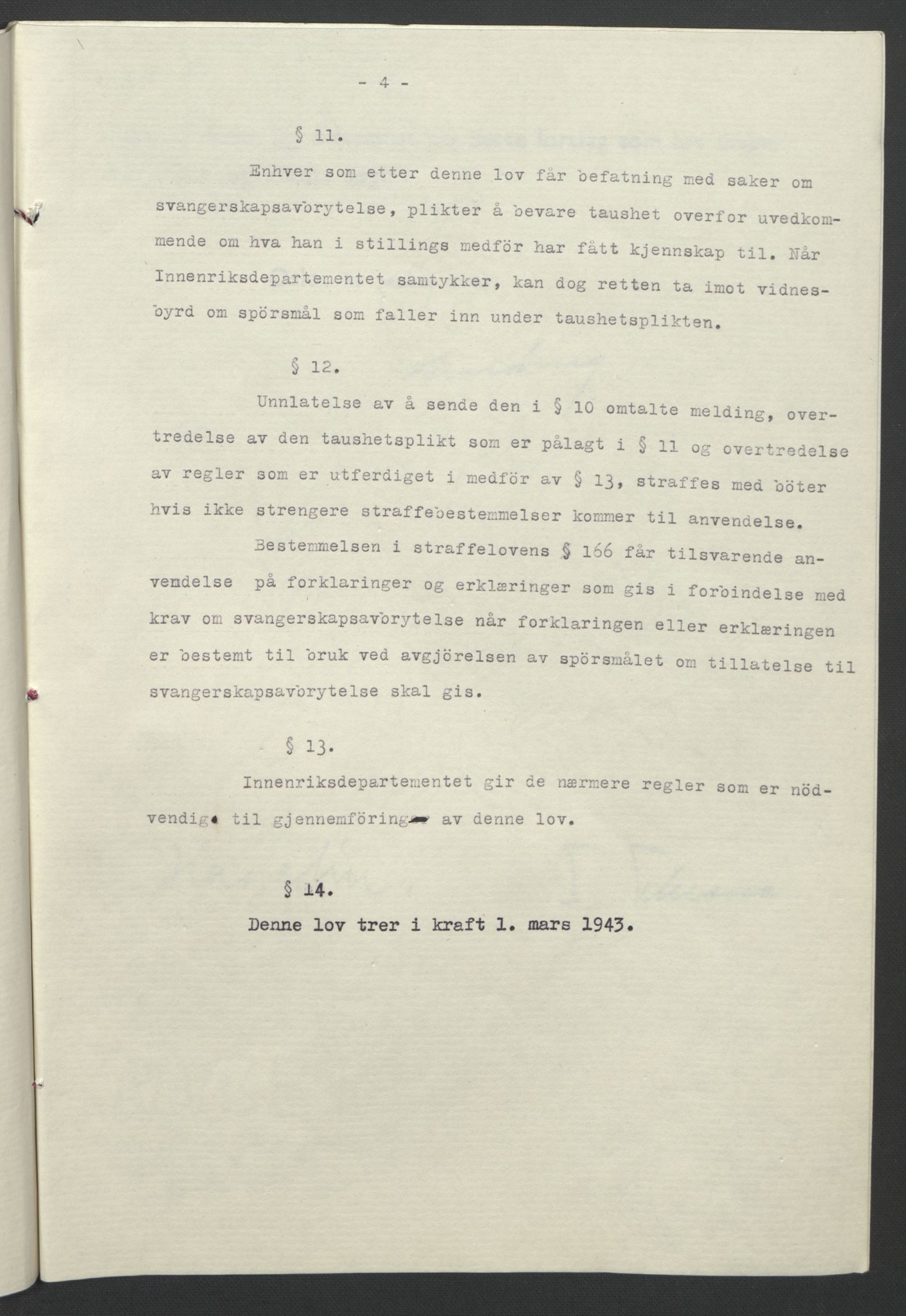 NS-administrasjonen 1940-1945 (Statsrådsekretariatet, de kommisariske statsråder mm), AV/RA-S-4279/D/Db/L0099: Lover, 1943, p. 12