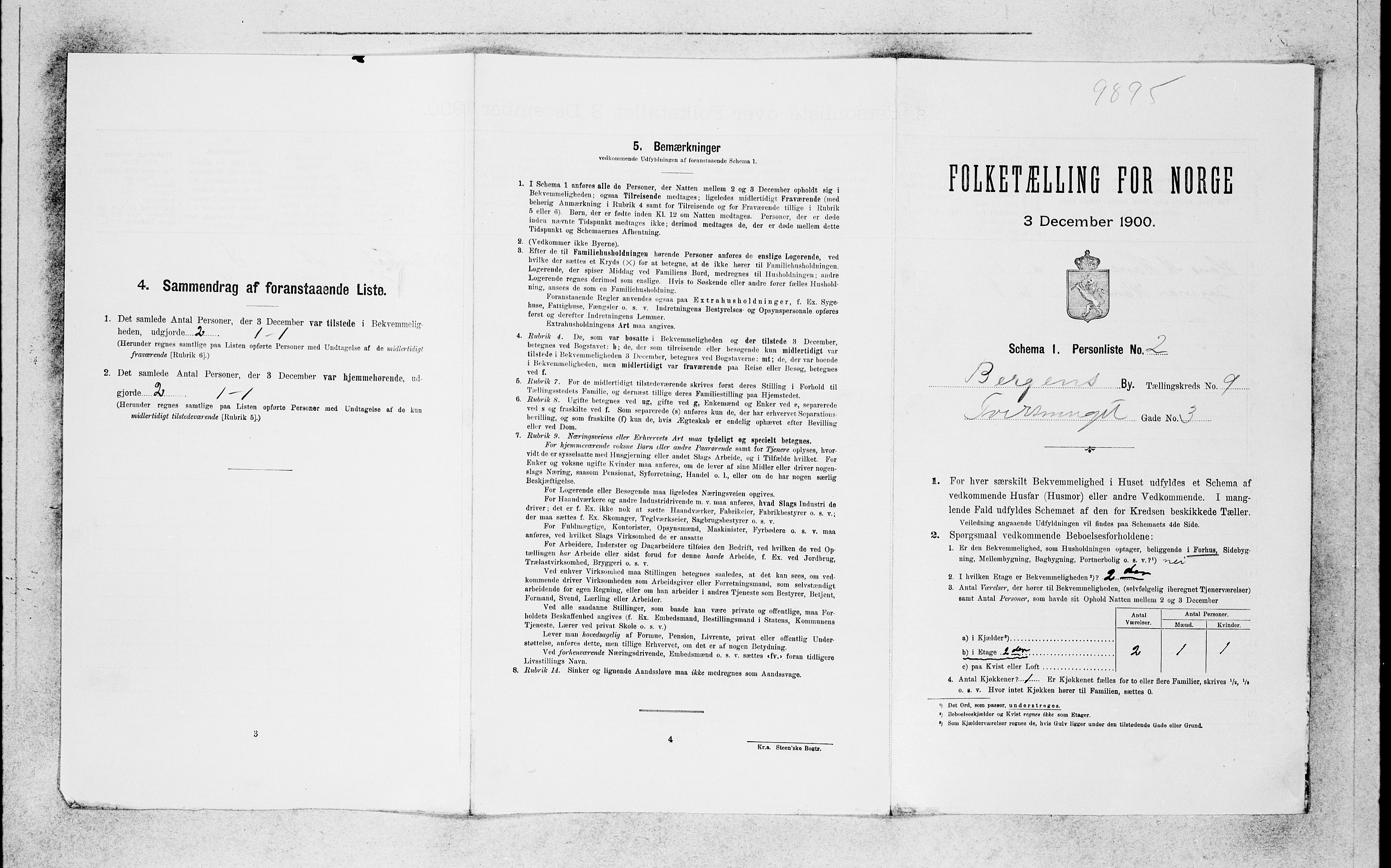 SAB, 1900 census for Bergen, 1900, p. 1713