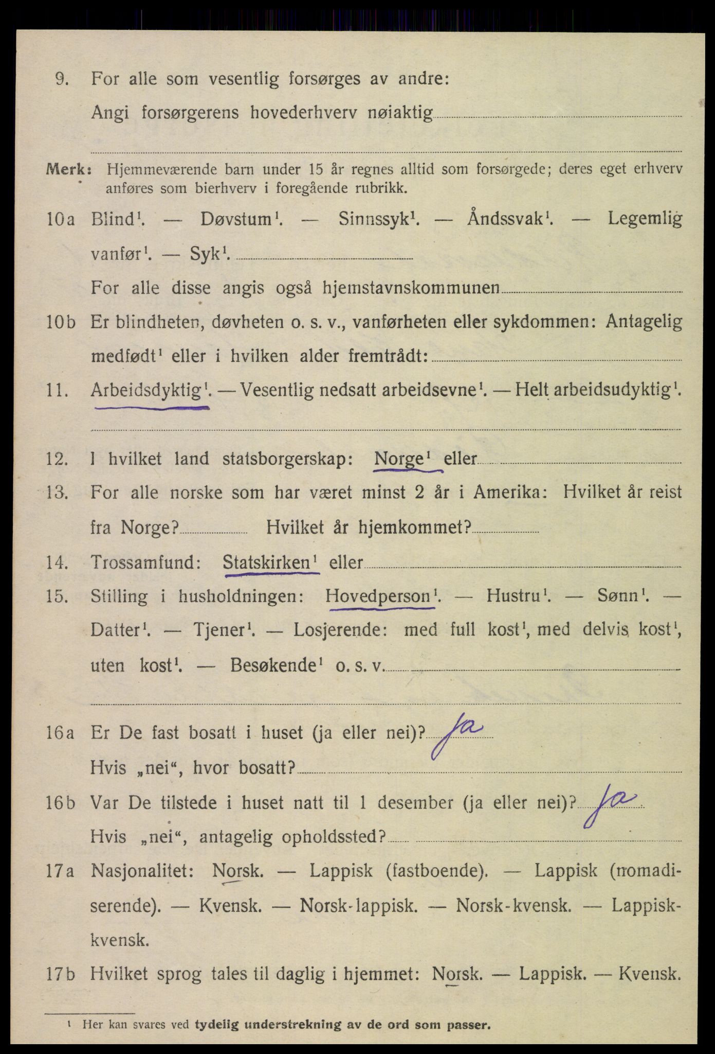 SAT, 1920 census for Gildeskål, 1920, p. 1639