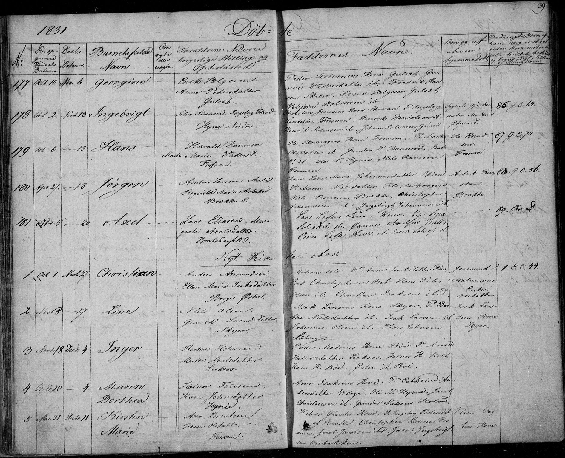 Gjerpen kirkebøker, SAKO/A-265/F/Fa/L0006: Parish register (official) no. I 6, 1829-1834, p. 39