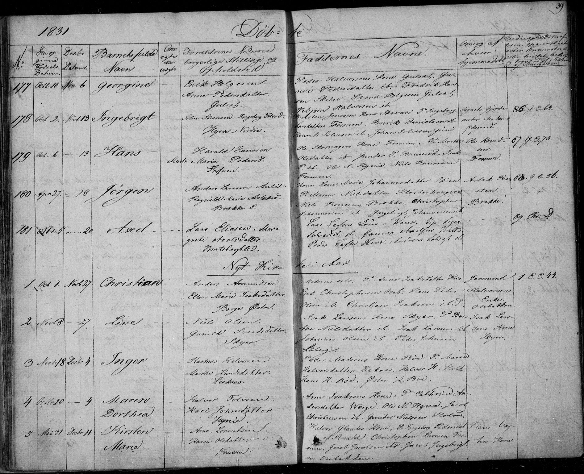 Gjerpen kirkebøker, AV/SAKO-A-265/F/Fa/L0006: Parish register (official) no. I 6, 1829-1834, p. 39