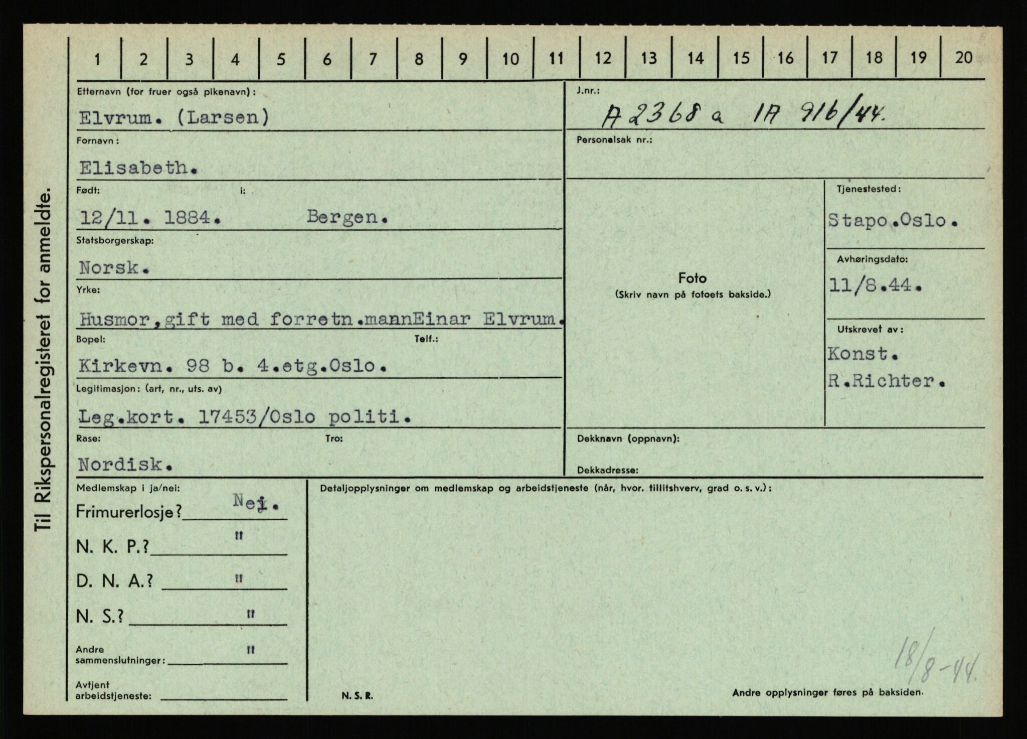 Statspolitiet - Hovedkontoret / Osloavdelingen, AV/RA-S-1329/C/Ca/L0004: Eid - funn av gjenstander	, 1943-1945, p. 821