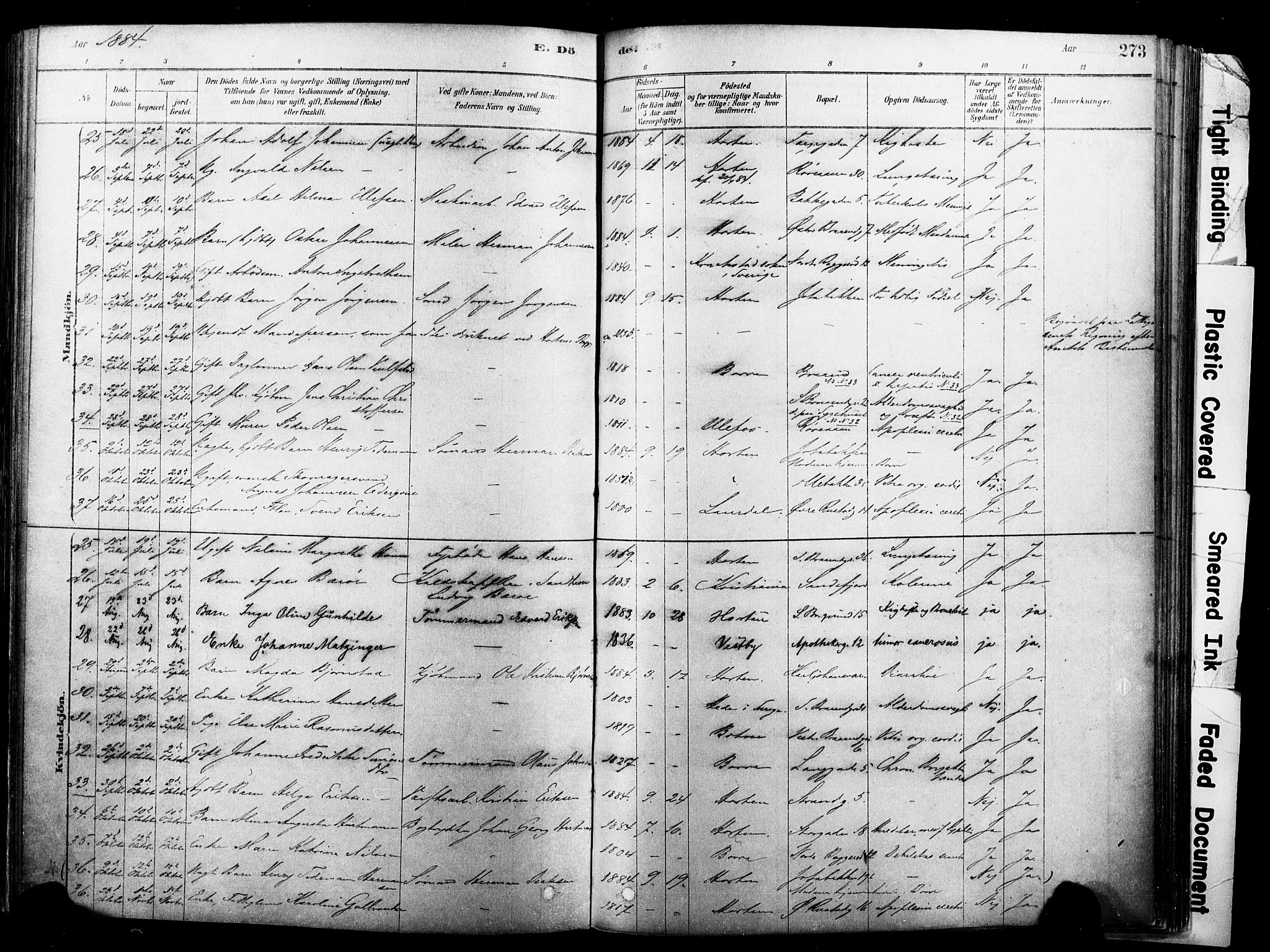 Horten kirkebøker, SAKO/A-348/F/Fa/L0003: Parish register (official) no. 3, 1878-1887, p. 273