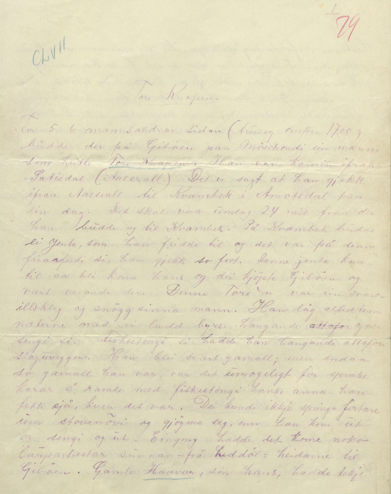 Rikard Berge, TEMU/TGM-A-1003/F/L0004/0053: 101-159 / 157 Manuskript, notatar, brev o.a. Nokre leiker, manuskript, 1906-1908, p. 79